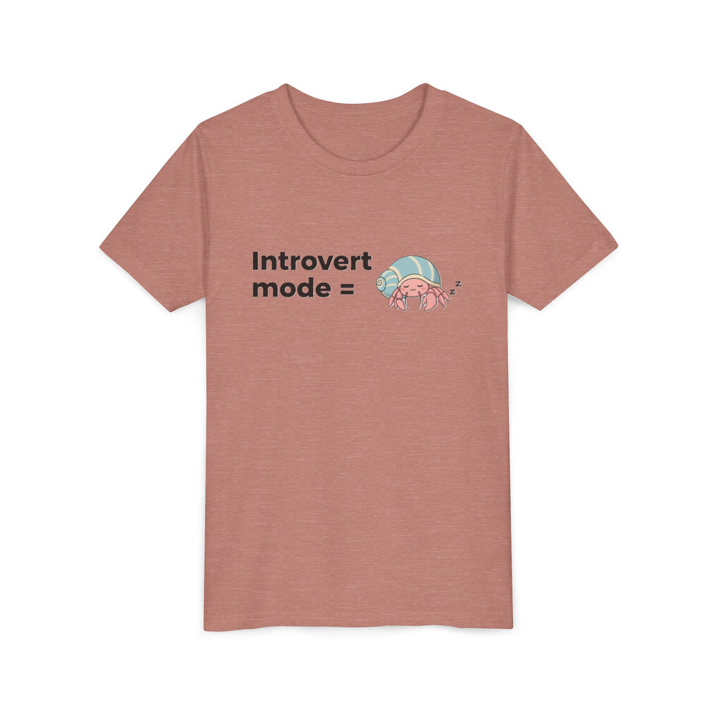 Youth Tee — "Introvert Mode" Cute Shell Crab Graphic Kid's T-Shirt
