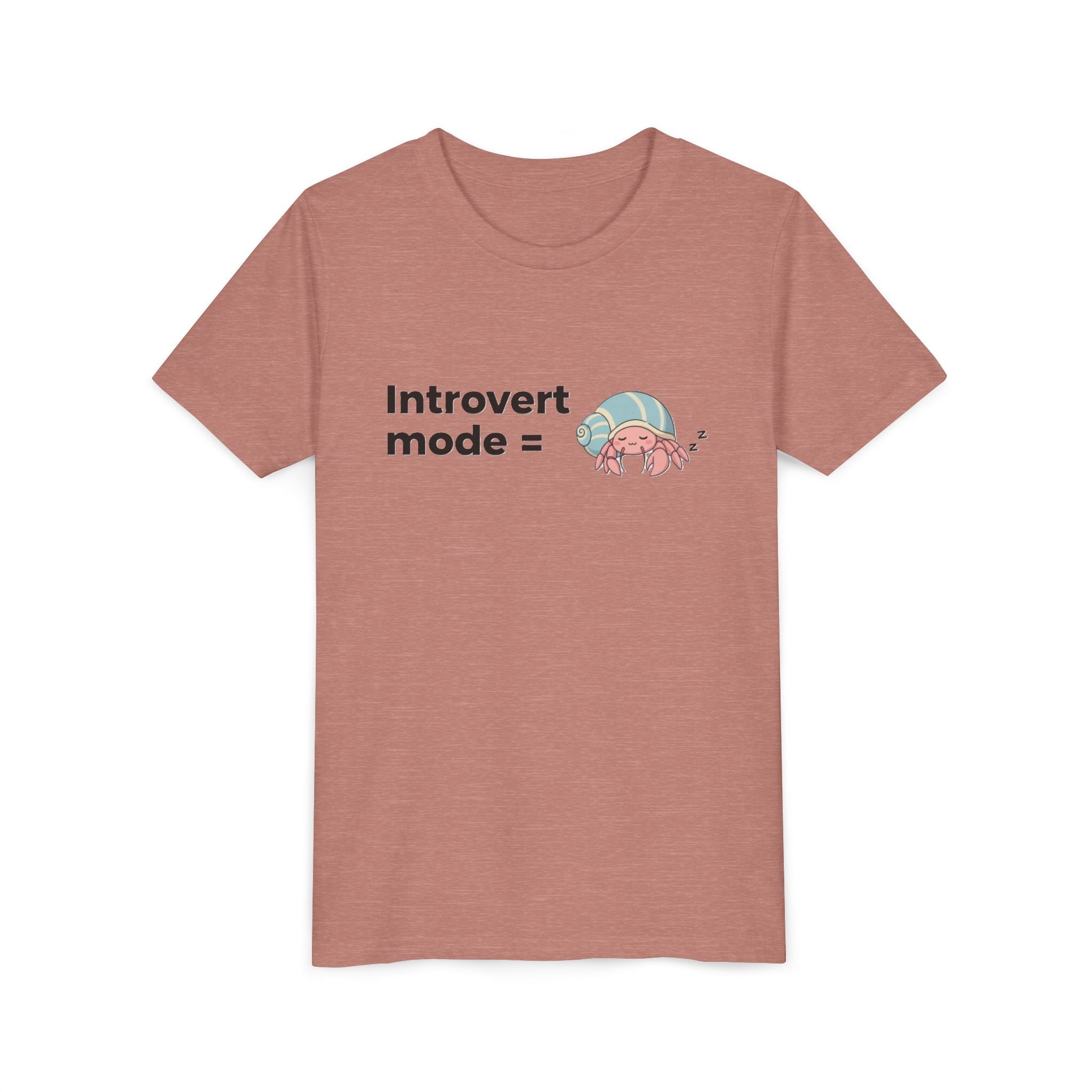 Youth Tee — "Introvert Mode" Cute Shell Crab Graphic Kid's T-Shirt