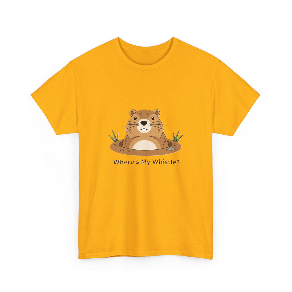 Groundhog Day Tee — "Where's My Whistle?" Cute Groundhog Whistle Pig Graphic T-Shirt - Adult