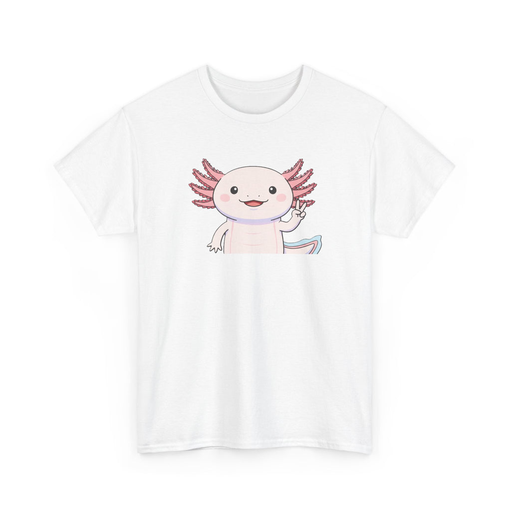 Axolotl Cute Cartoon T‑Shirt — Adorable Pink Axolotl Graphic Tee - Adult