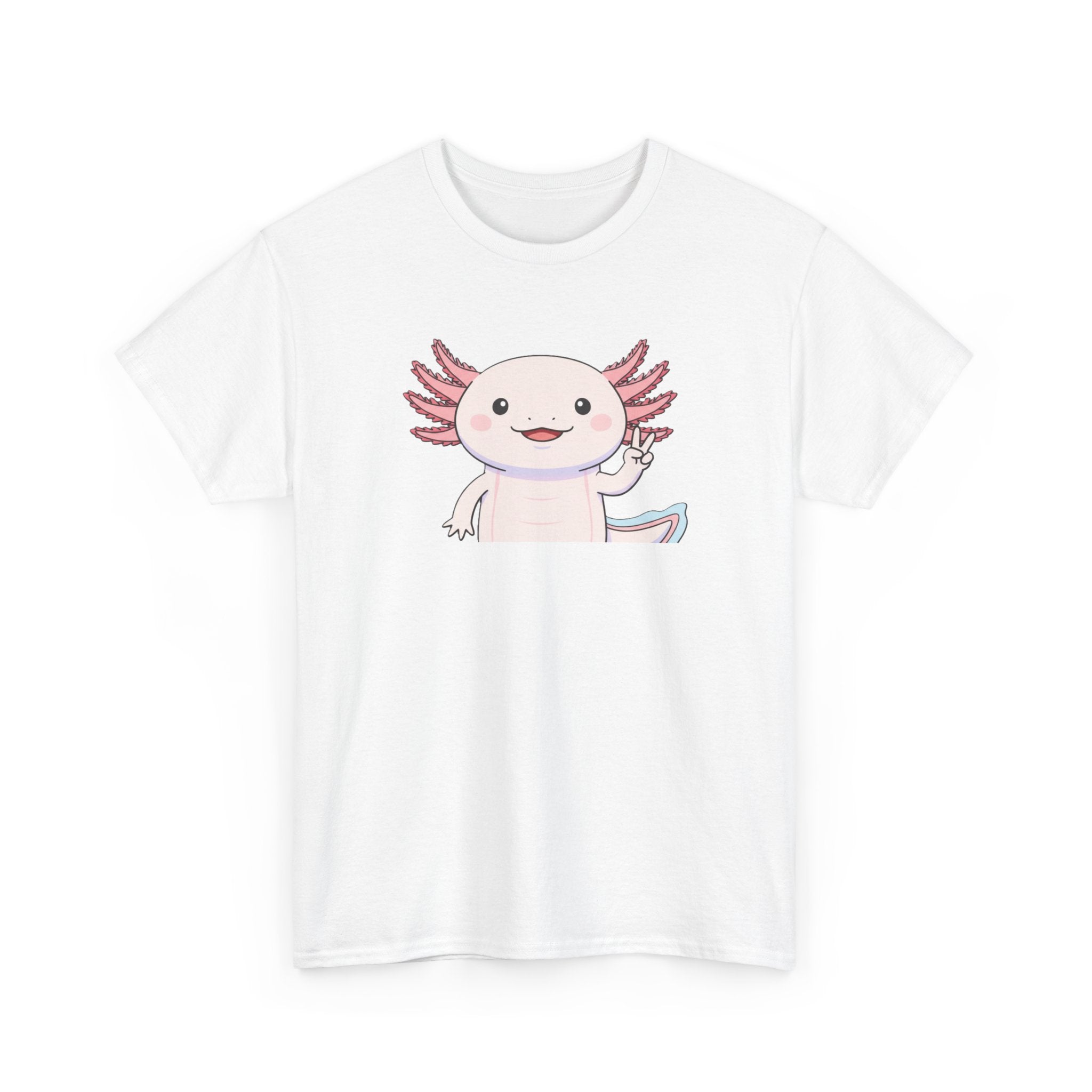 Axolotl Cute Cartoon T‑Shirt — Adorable Pink Axolotl Graphic Tee - Adult