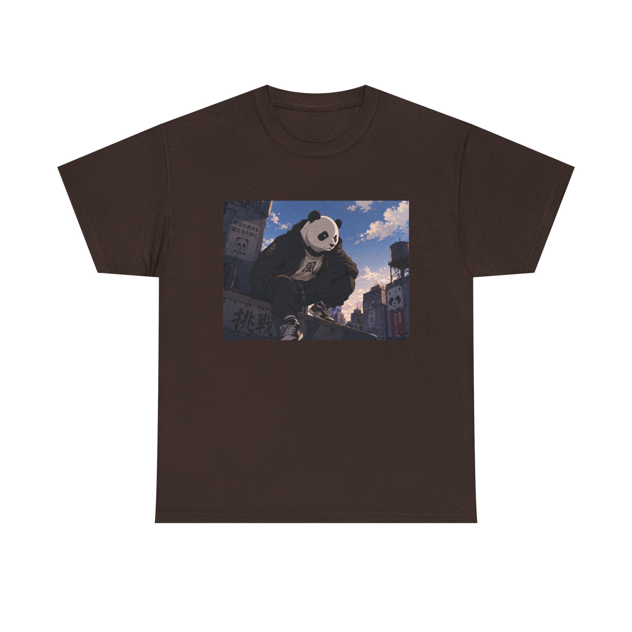 Giant Panda Cityscape Tee – Cute Urban Animal Graphic T-Shirt - Adult