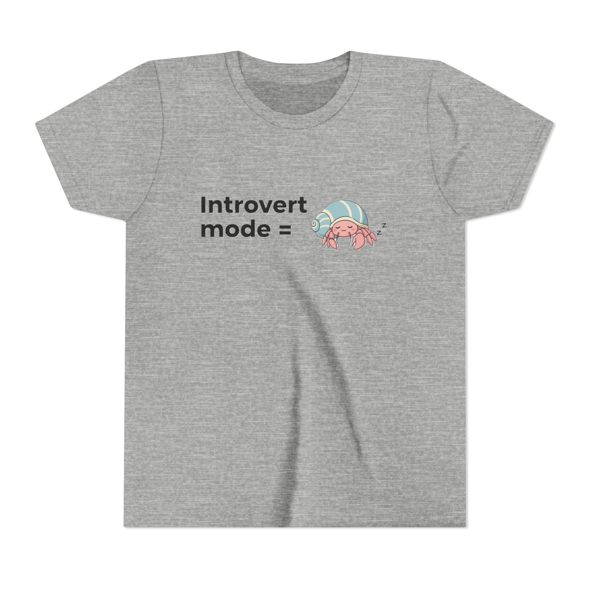 Youth Tee — "Introvert Mode" Cute Shell Crab Graphic Kid's T-Shirt