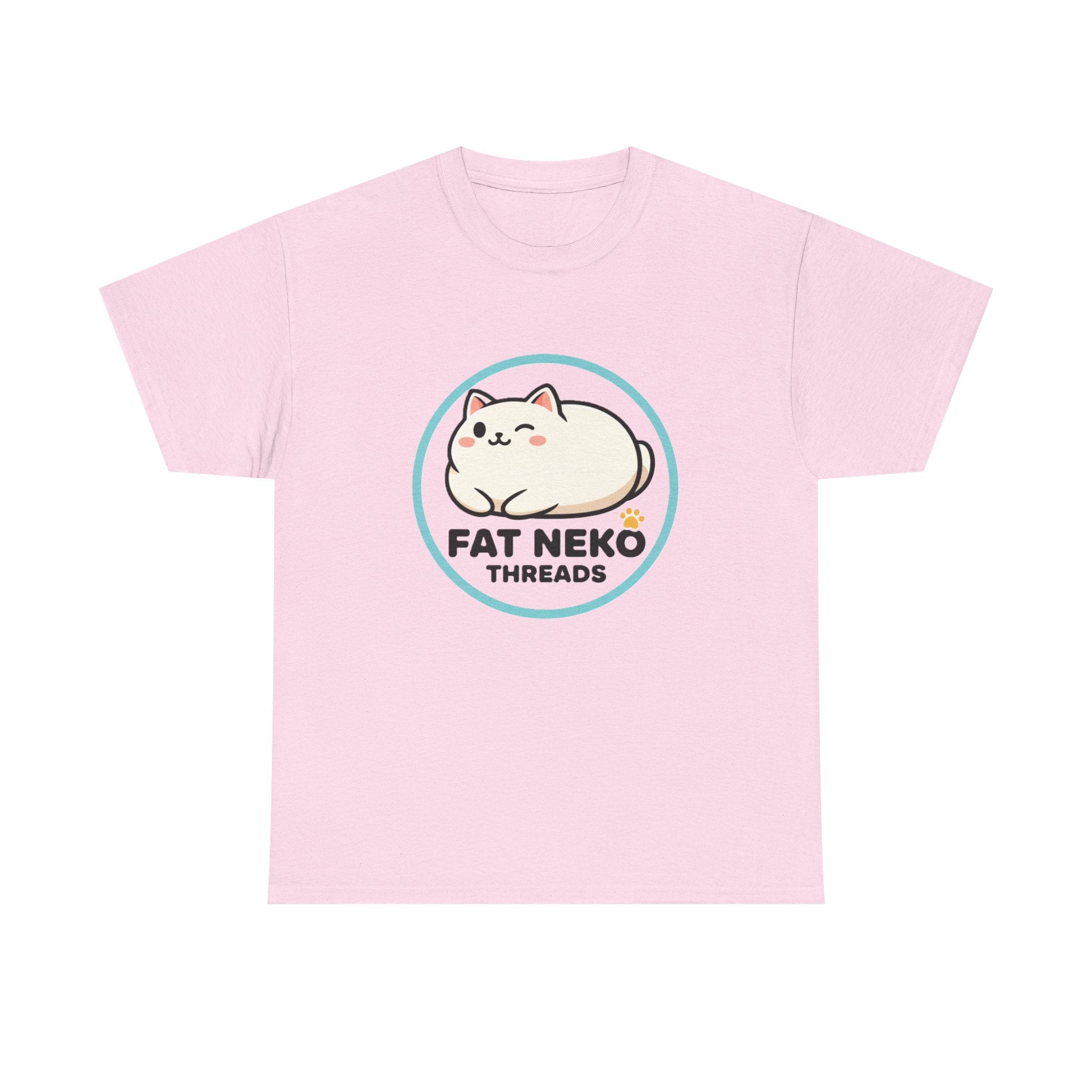 Cute Fat Neko Threads T-Shirt — Kawaii Cat Logo Tee - Adult