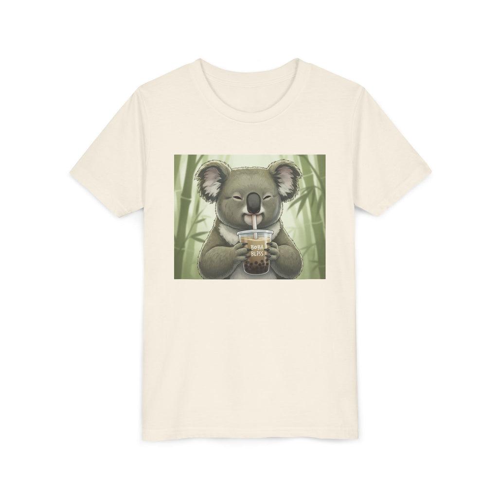 Kids Koala Boba Tea Time T‑Shirt — Cute Koala Drinking Bubble Tea Youth Tee - Kids