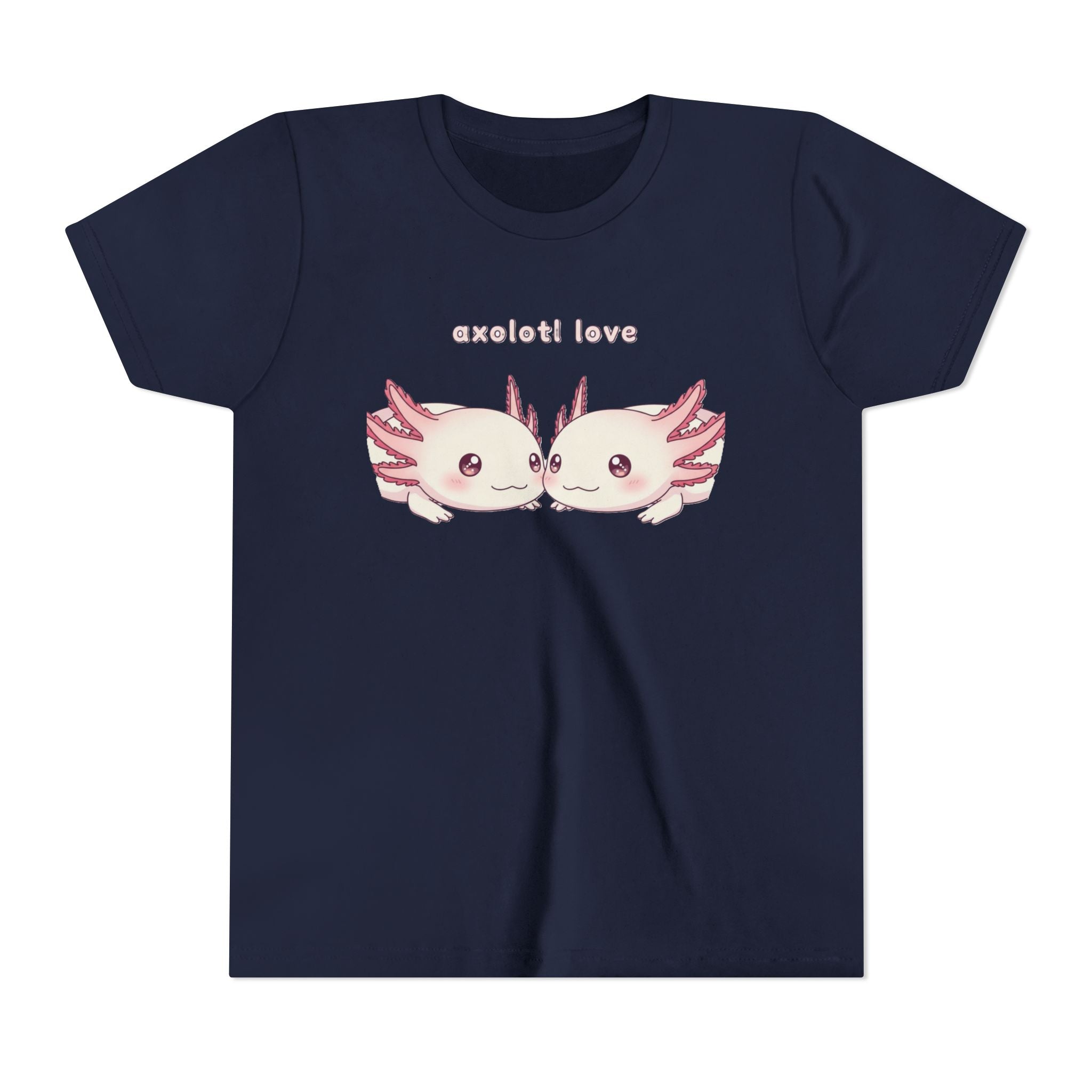 Youth Tee — 'Axolotl Love' Cute Kissing Axolotl Salamander Kids Shirt - Kids