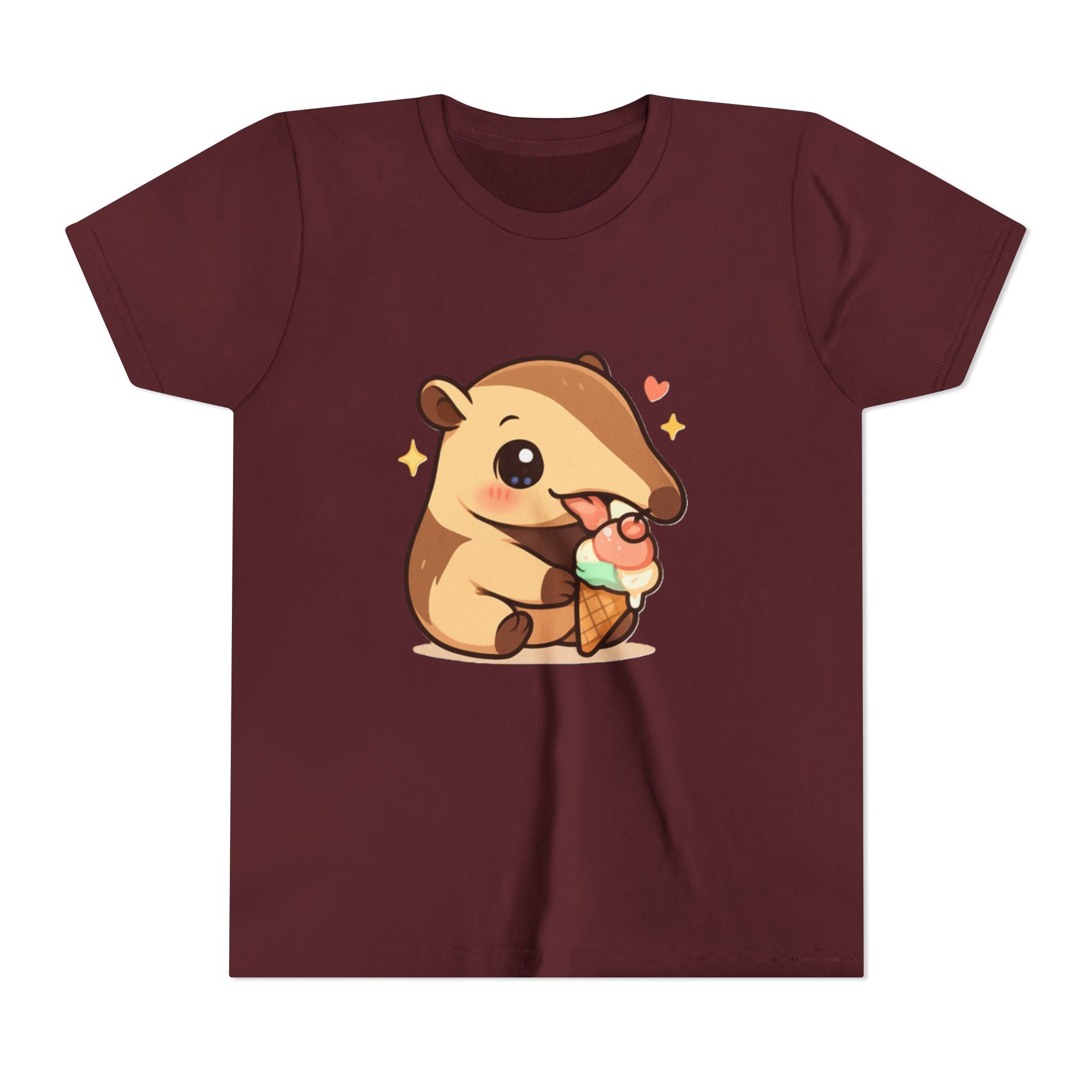 Cute Anteater Kids Tee – Kawaii Anteater Eating Ice Cream T-Shirt for Toddlers & Children
