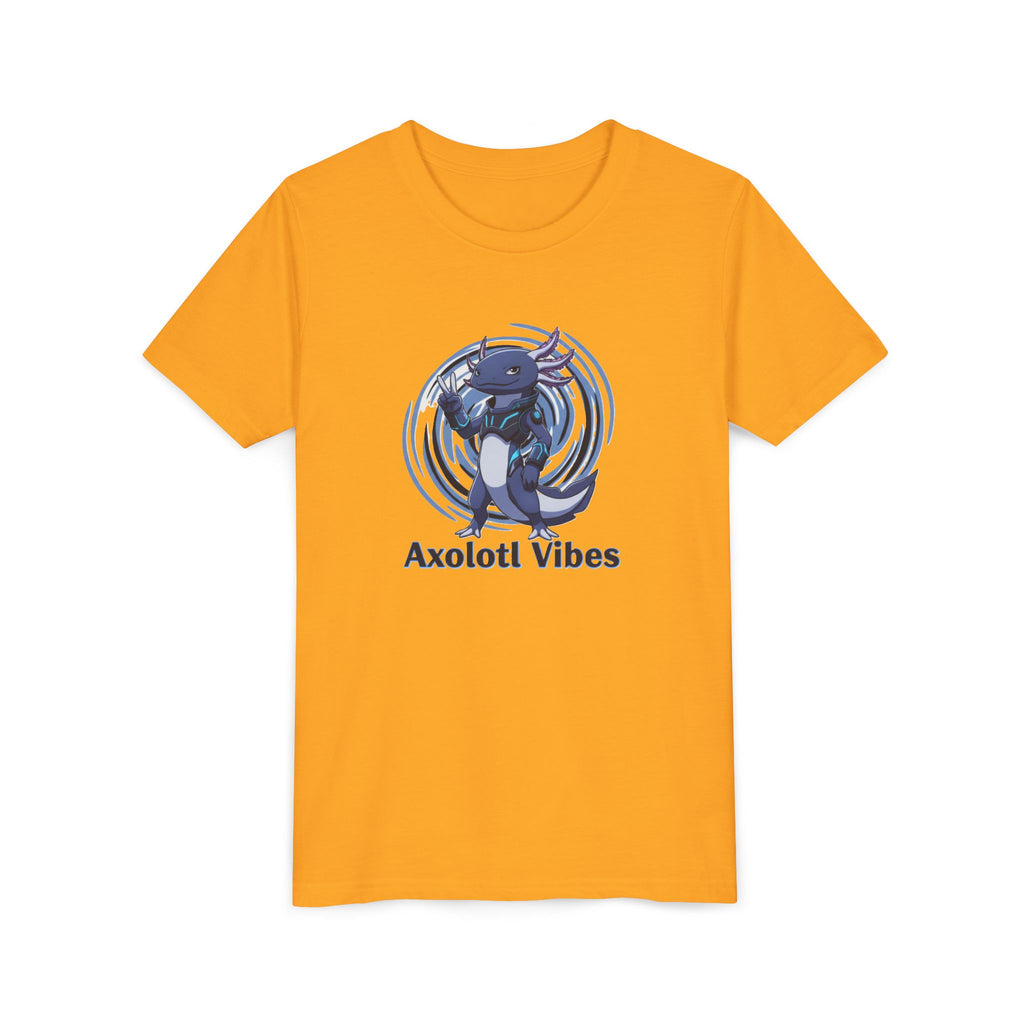 Youth Tee - 'Axolotl Vibes' Cute Axolotl Salamander Graphic Shirt - Kids