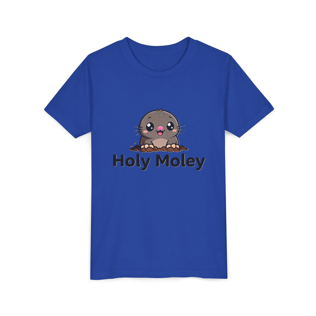 Youth Tee — Cute 'Holy Moley' Mole Kids T‑Shirt (Playful Animal Pun)
