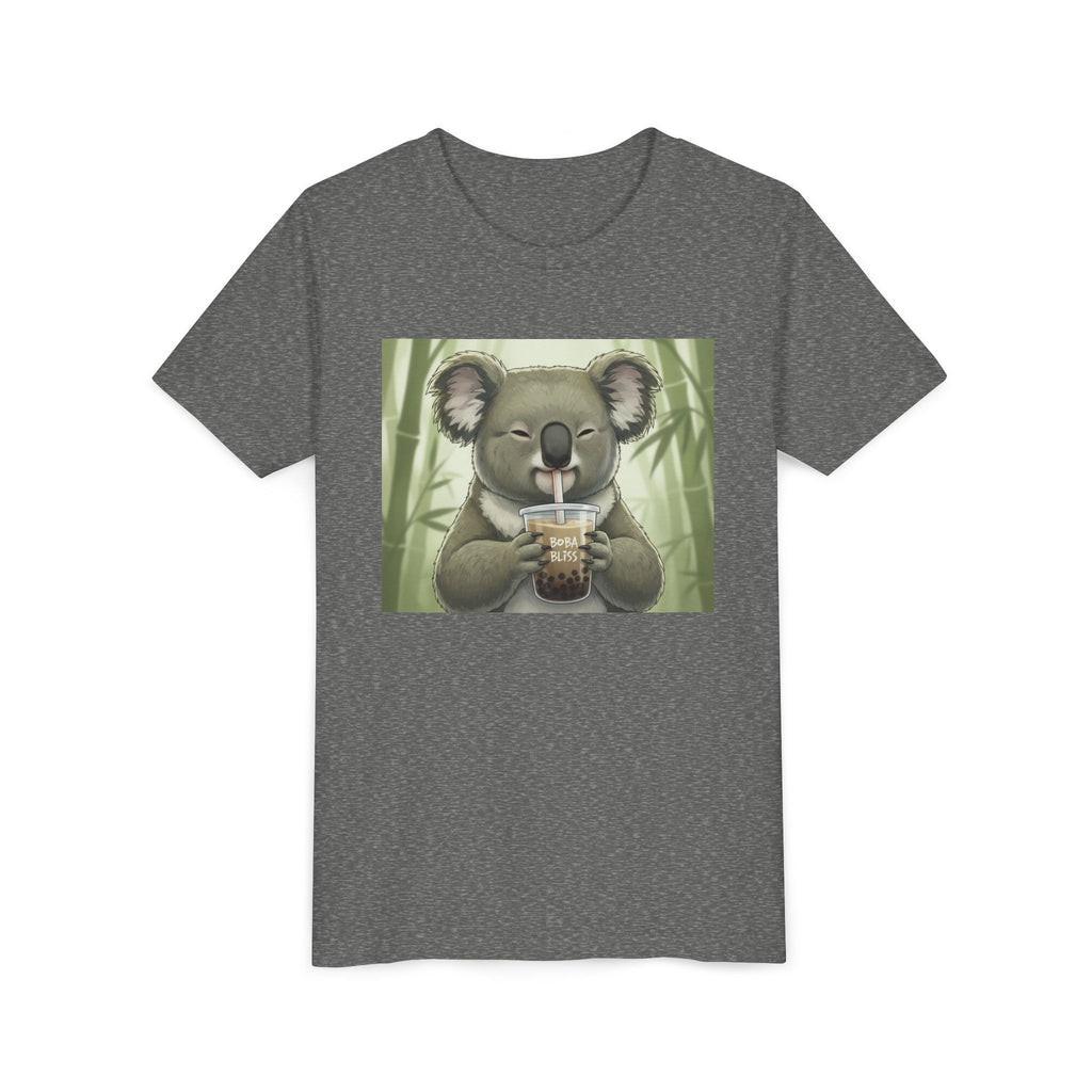 Kids Koala Boba Tea Time T‑Shirt — Cute Koala Drinking Bubble Tea Youth Tee - Kids