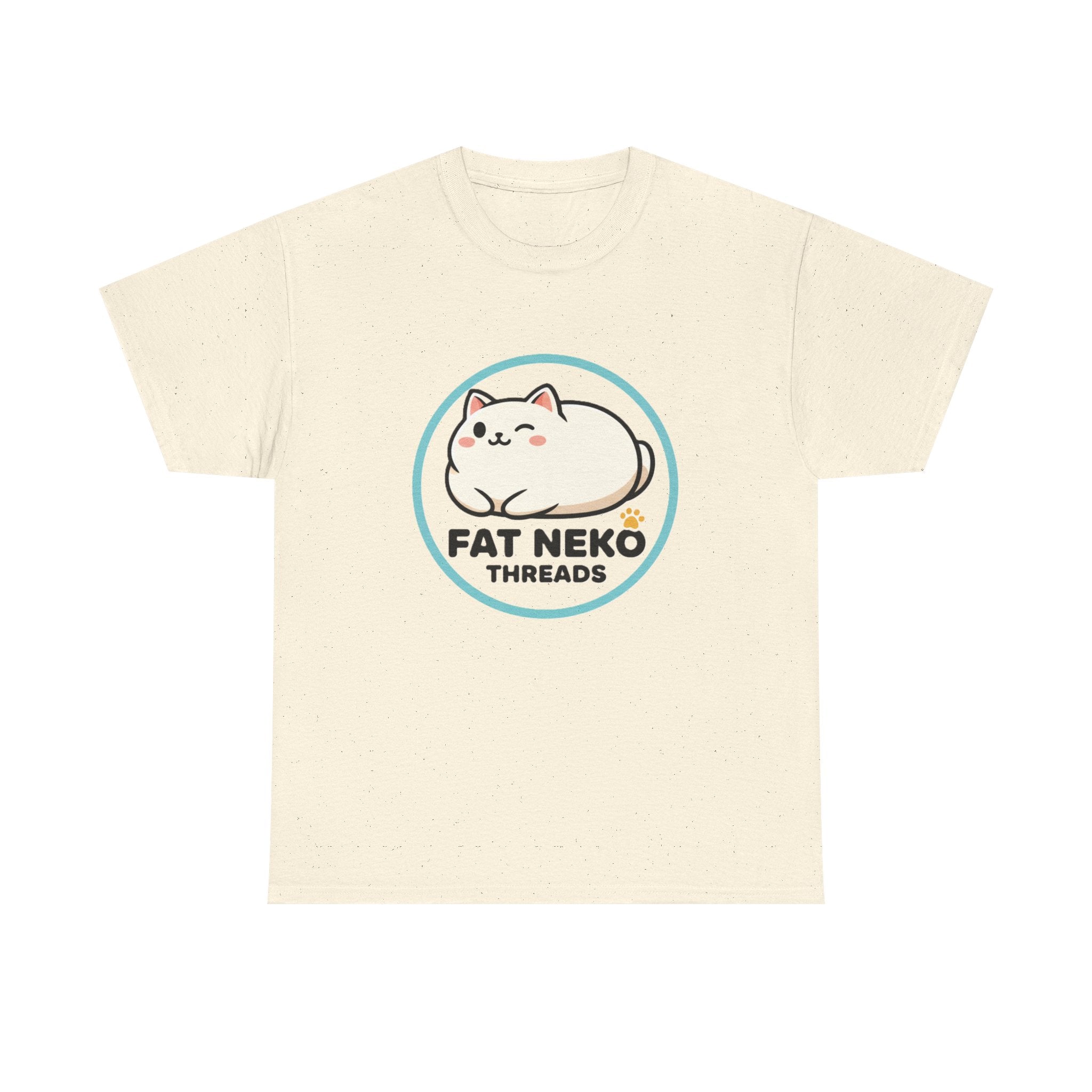 Cute Fat Neko Threads T-Shirt — Kawaii Cat Logo Tee - Adult