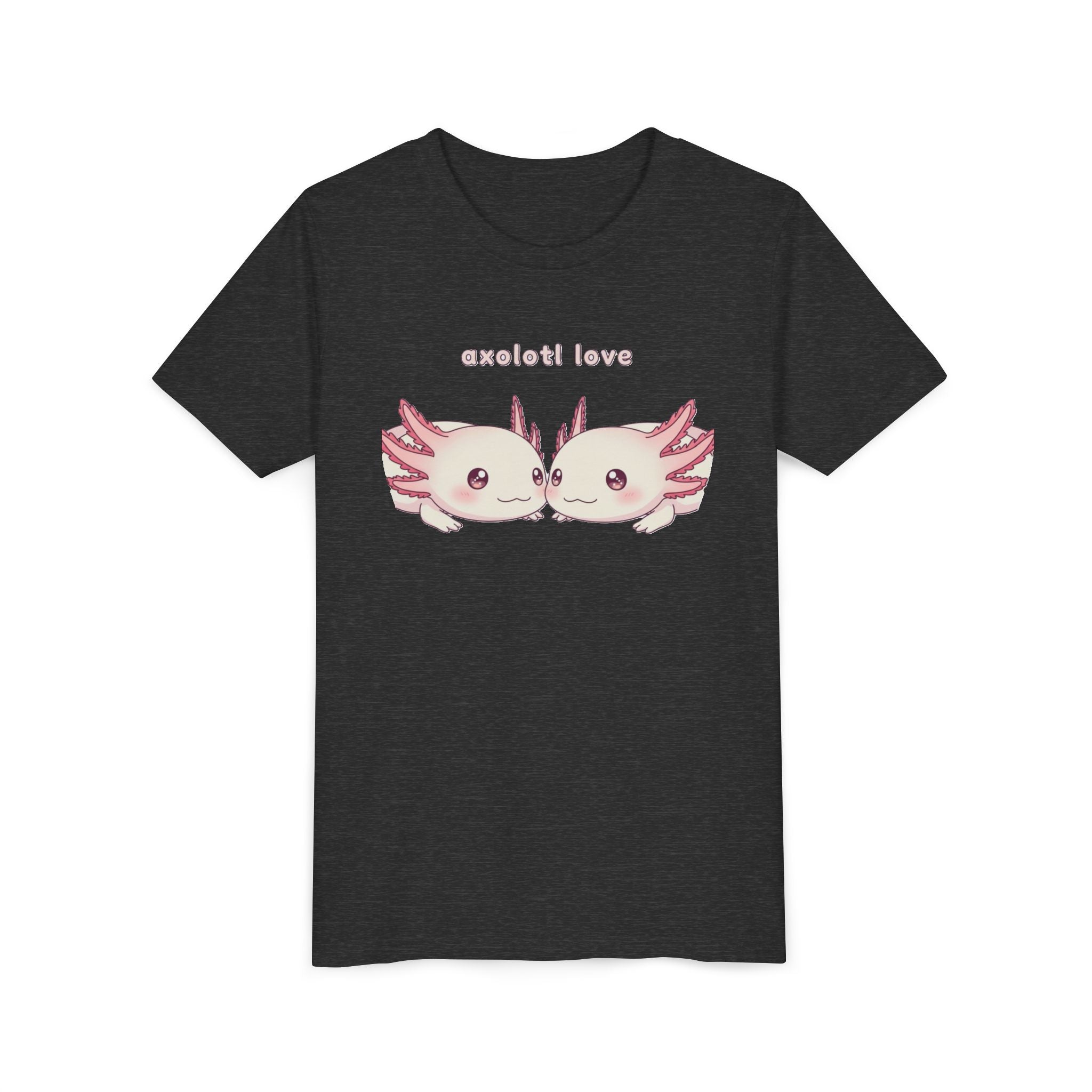 Youth Tee — 'Axolotl Love' Cute Kissing Axolotl Salamander Kids Shirt - Kids