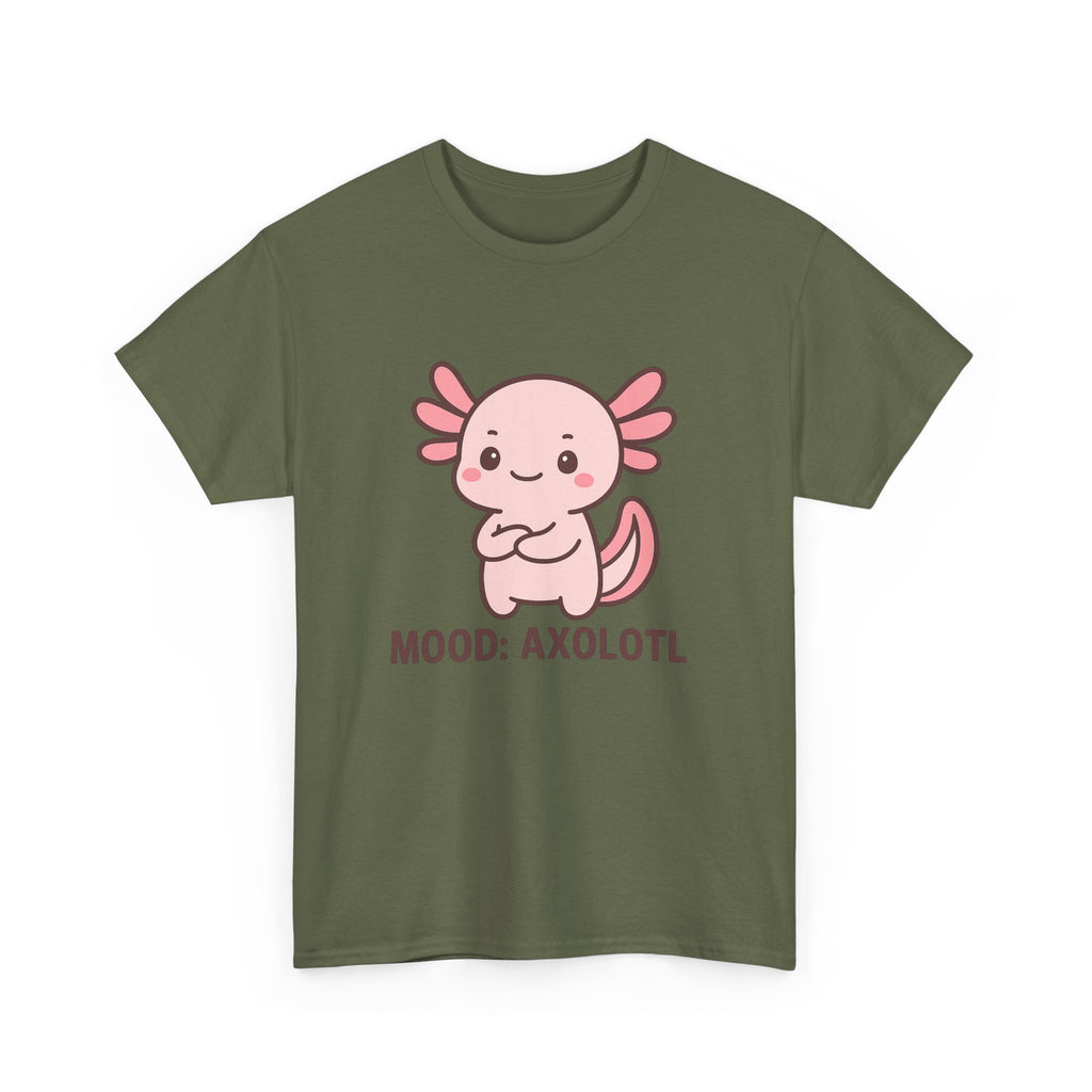 Axolotl Mood Tee — Cute Pink Axolotl Salamander Graphic T-Shirt - Adult