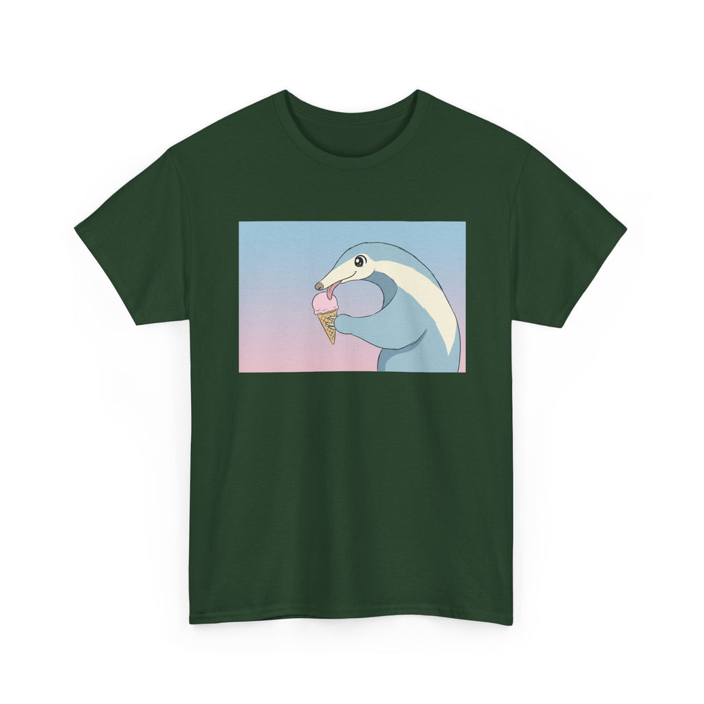 Anteater Eating Ice Cream T-Shirt — Cute Pastel Animal Graphic Tee - Adult
