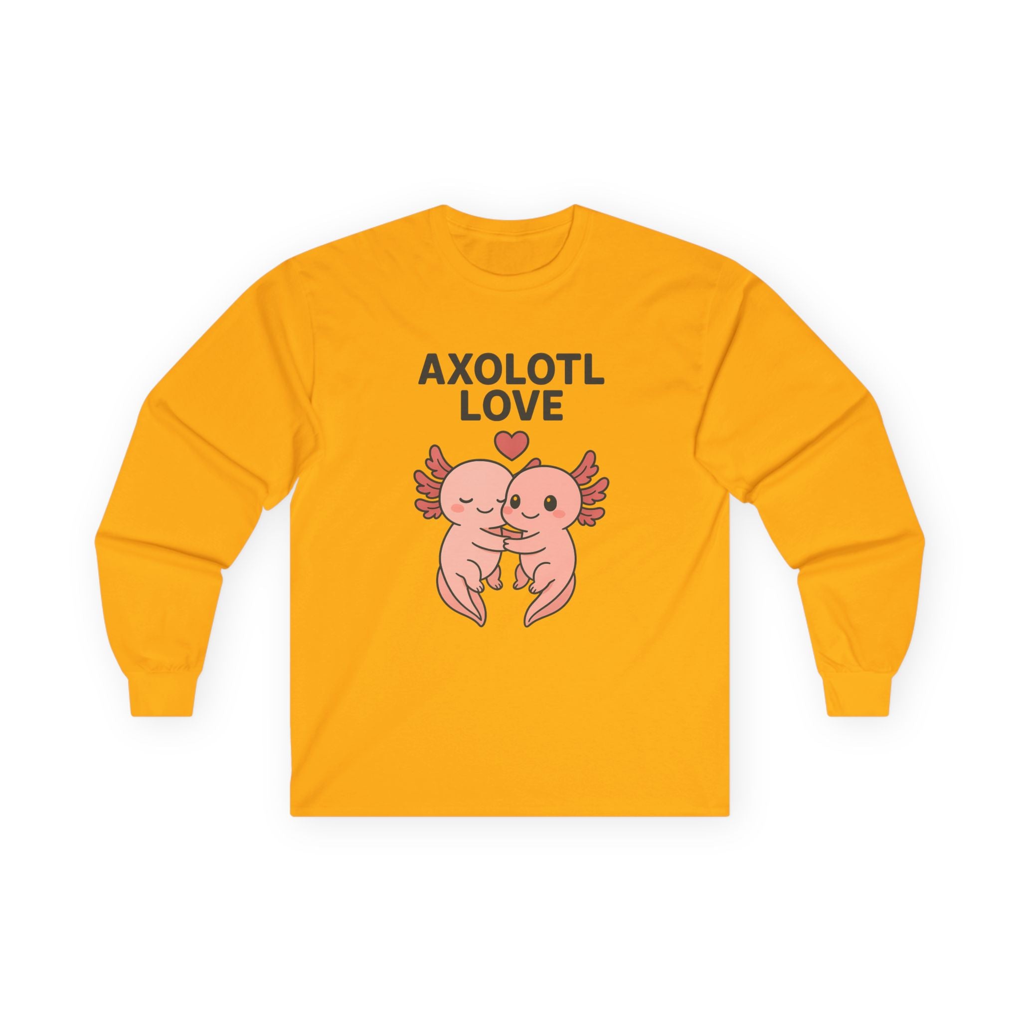 Axolotl Love Long Sleeve Tee — Cute Matching Axolotl Salamander Heart Shirt - Adult