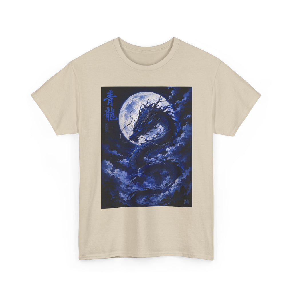 Dragon Moon T-Shirt — Blue Moonlit Dragon Graphic Tee - Adult