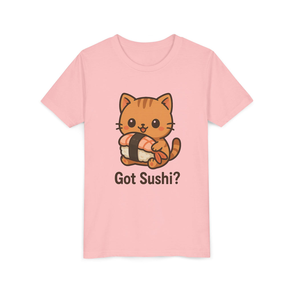 Kids 'Got Sushi?' Cute Cat Sushi Graphic Tee — Youth Short Sleeve Shirt