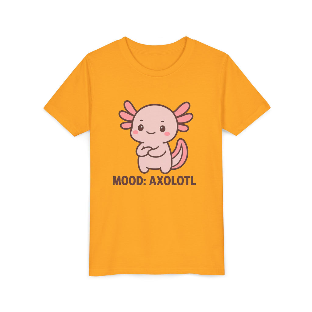 Youth Tee - "Mood: Axolotl" Cute Pink Axolotl Kids T-Shirt