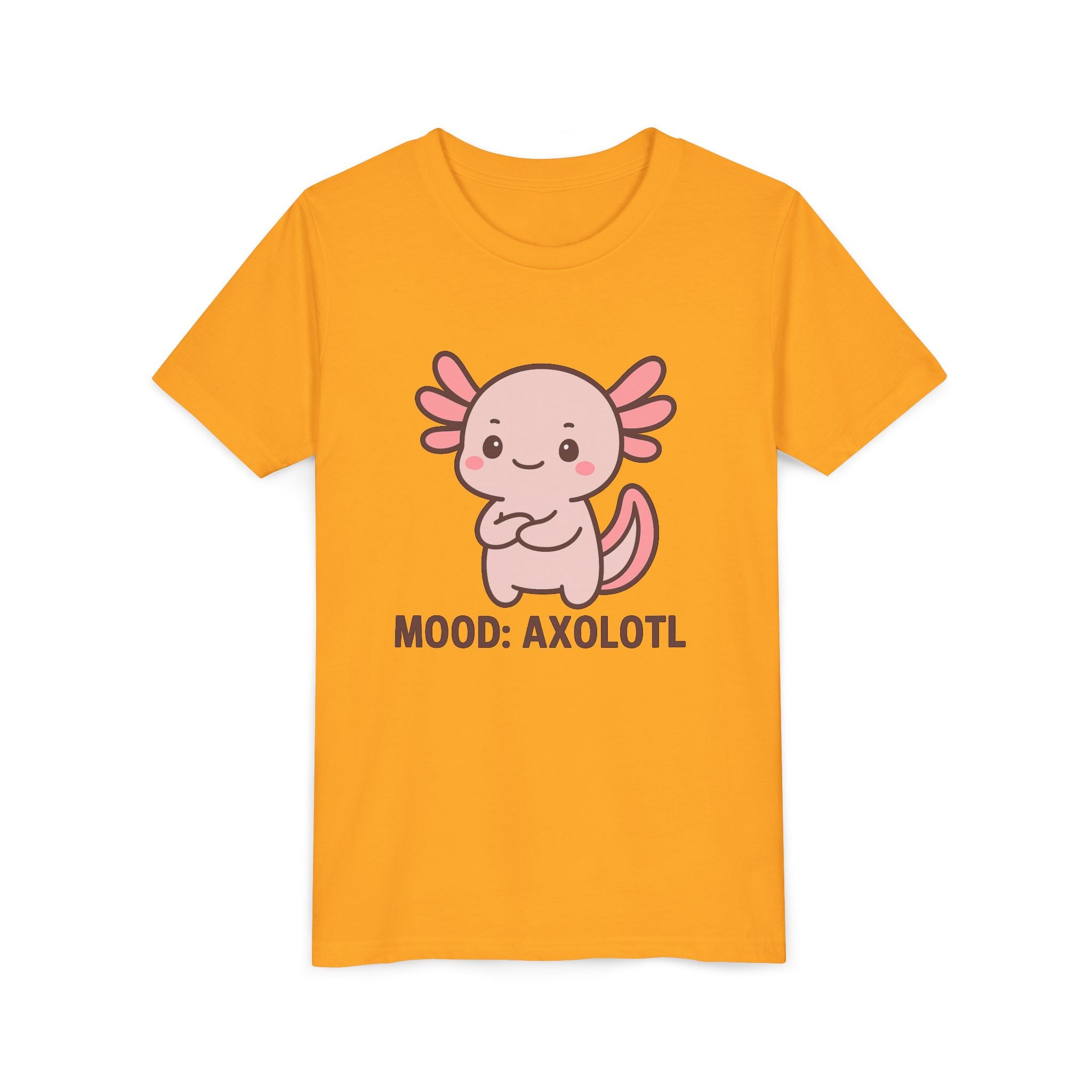 Youth Tee - "Mood: Axolotl" Cute Pink Axolotl Kids T-Shirt