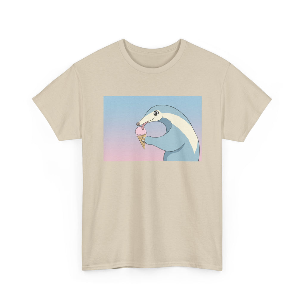 Anteater Eating Ice Cream T-Shirt — Cute Pastel Animal Graphic Tee - Adult