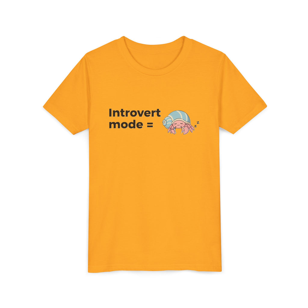 Youth Tee — "Introvert Mode" Cute Shell Crab Graphic Kid's T-Shirt