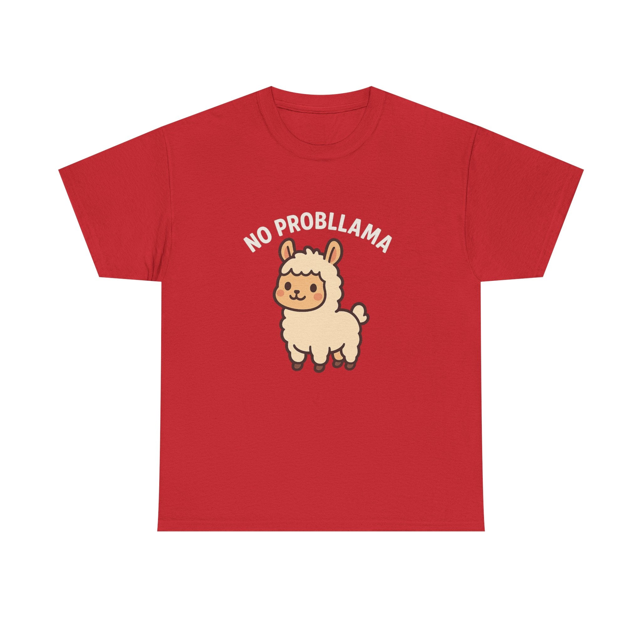 T‑Shirt — Cute “No Probllama” Llama Graphic Tee - Adult
