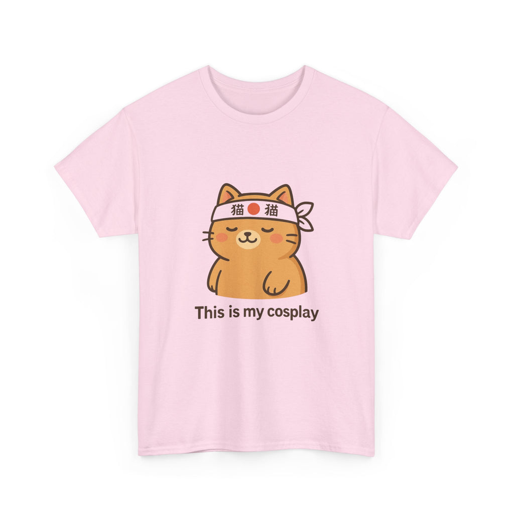 Cat Cosplay T‑Shirt — Cute Kawaii Cat Wearing Hachimaki "This is my cosplay" - Adult