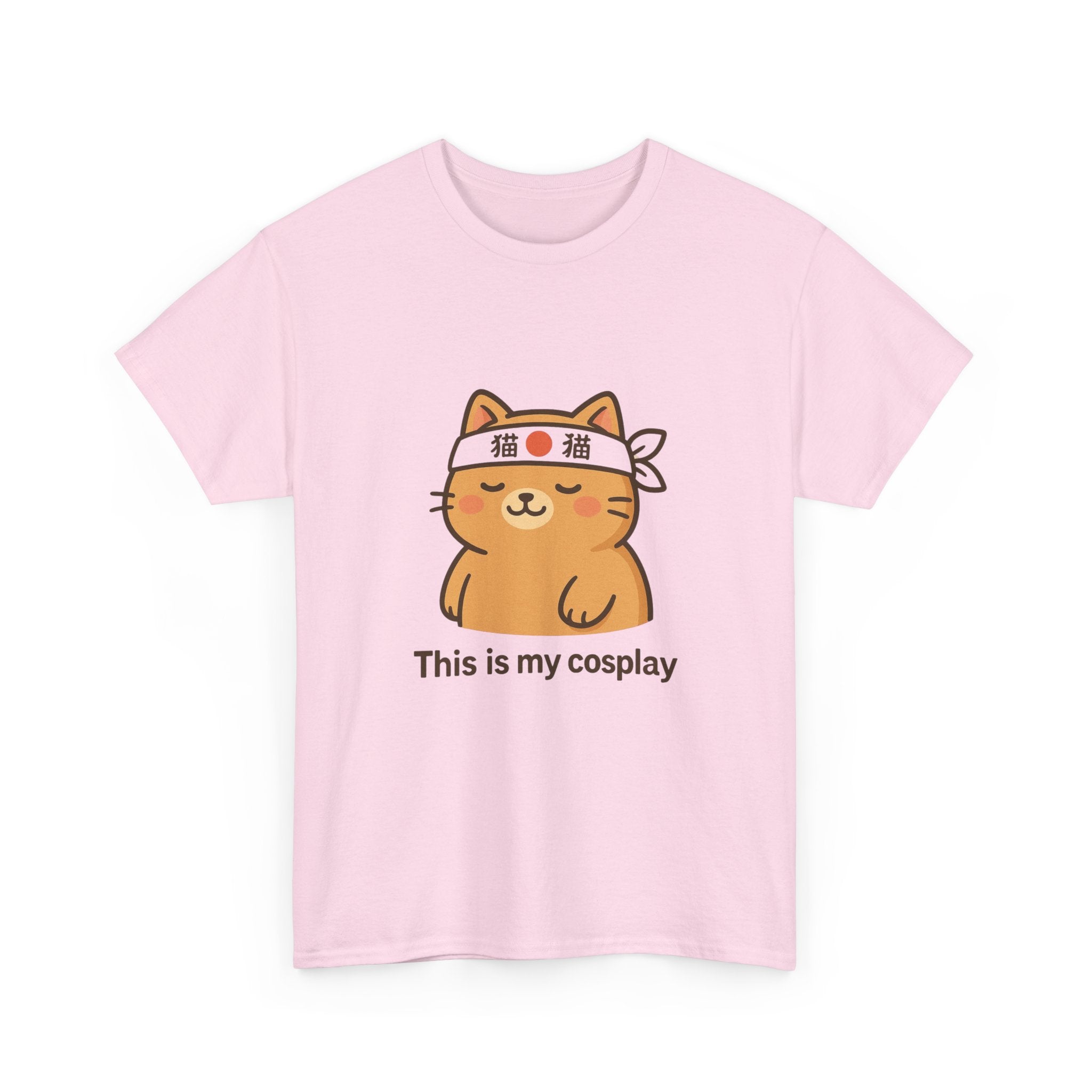 Cat Cosplay T‑Shirt — Cute Kawaii Cat Wearing Hachimaki "This is my cosplay" - Adult