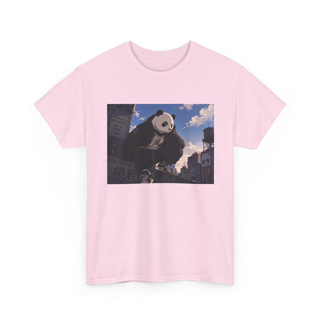 Giant Panda Cityscape Tee – Cute Urban Animal Graphic T-Shirt - Adult