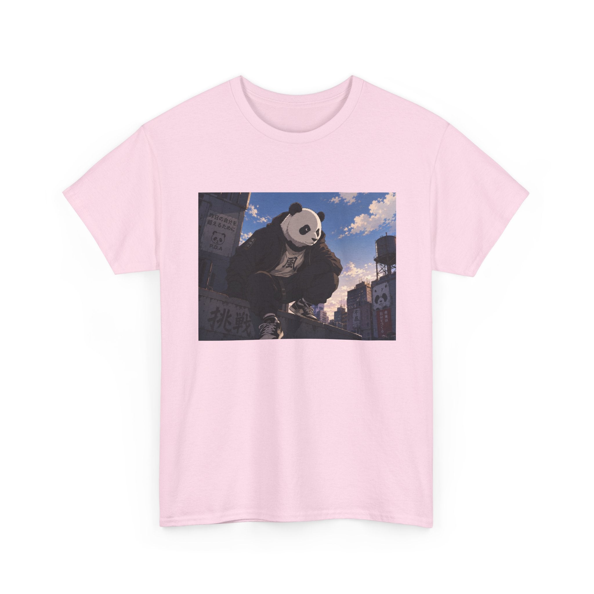 Giant Panda Cityscape Tee – Cute Urban Animal Graphic T-Shirt - Adult