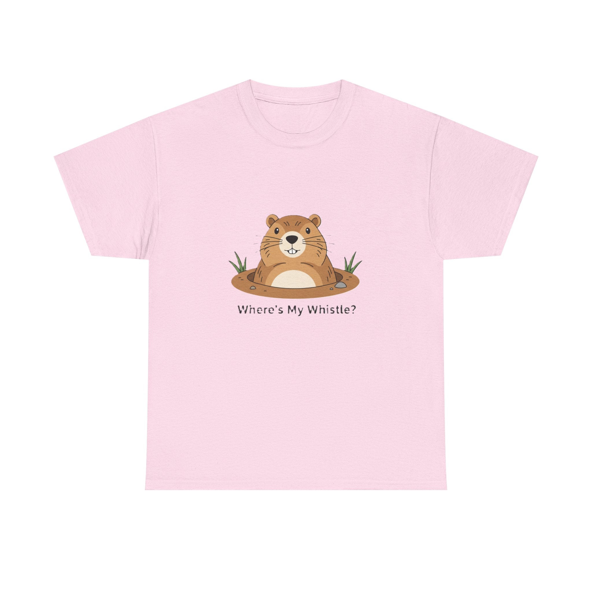 Groundhog Day Tee — "Where's My Whistle?" Cute Groundhog Whistle Pig Graphic T-Shirt - Adult