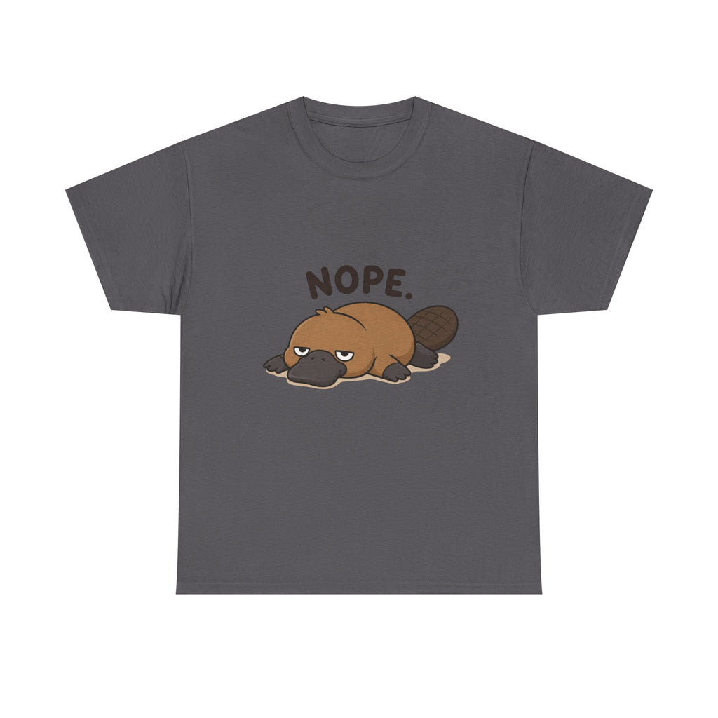 Nope Platypus T-Shirt — Cute Lazy Platypus Graphic Tee - Adult