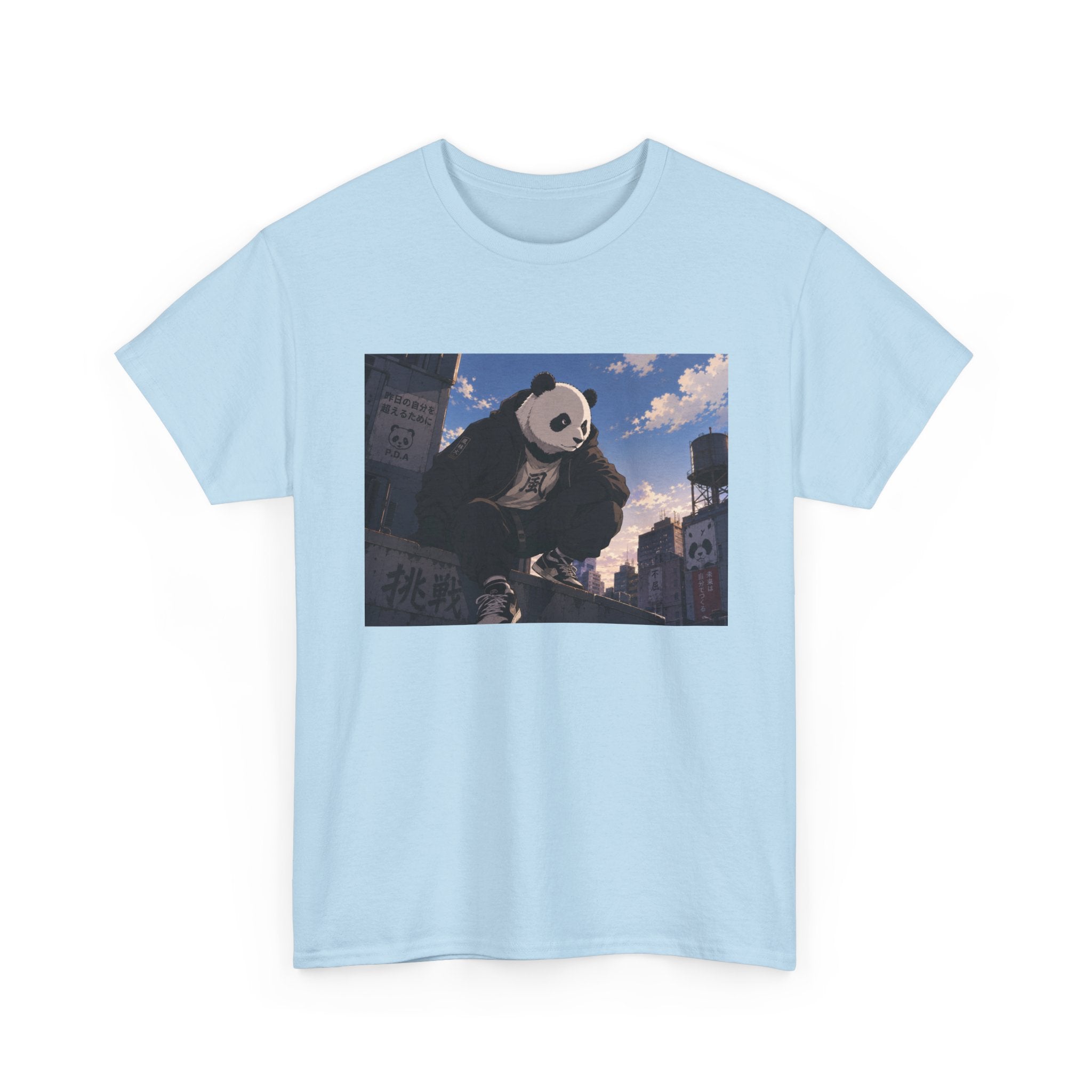 Giant Panda Cityscape Tee – Cute Urban Animal Graphic T-Shirt - Adult