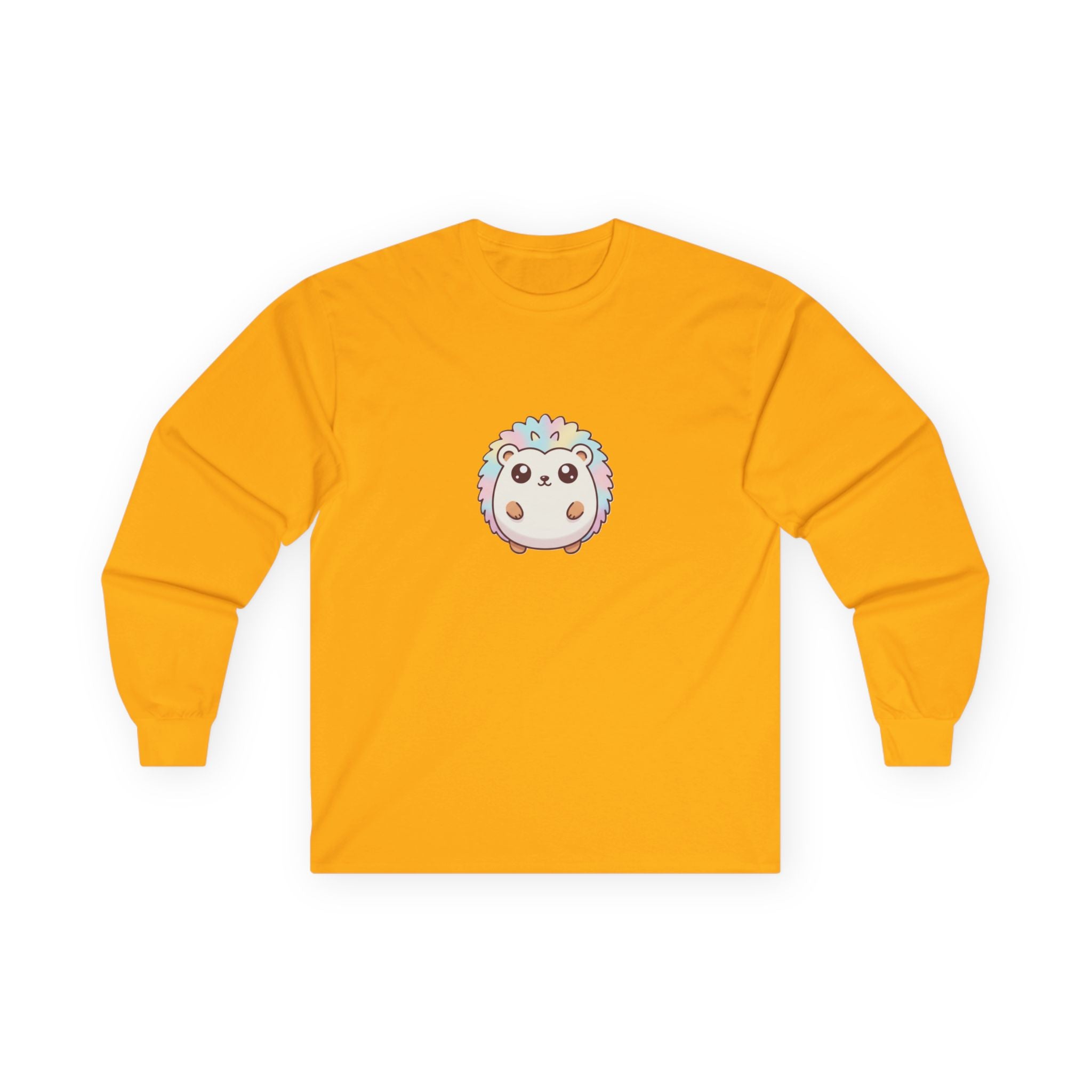 Cute Pastel Hedgehog Long Sleeve Tee — Kawaii Animal Shirt - Adult