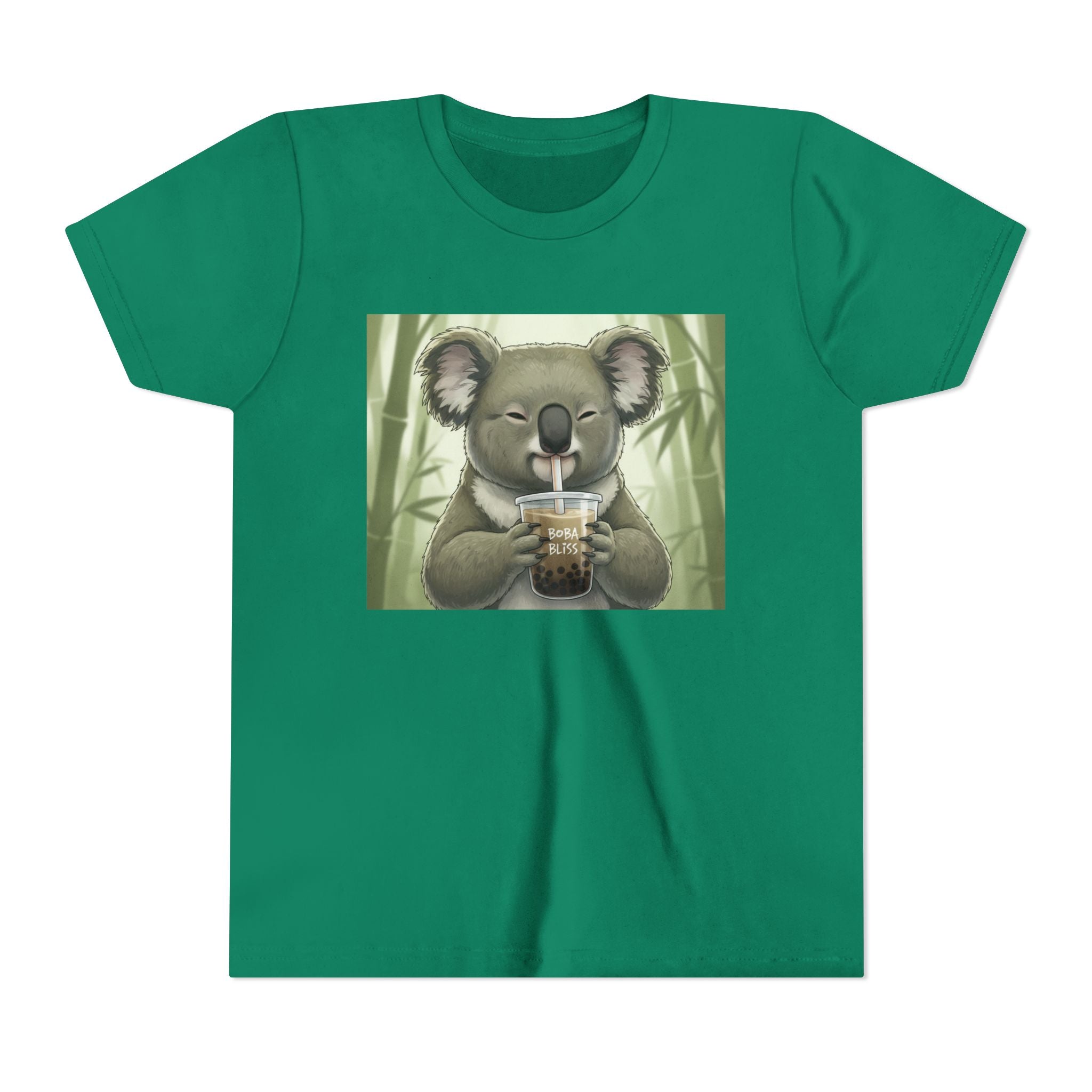 Kids Koala Boba Tea Time T‑Shirt — Cute Koala Drinking Bubble Tea Youth Tee - Kids