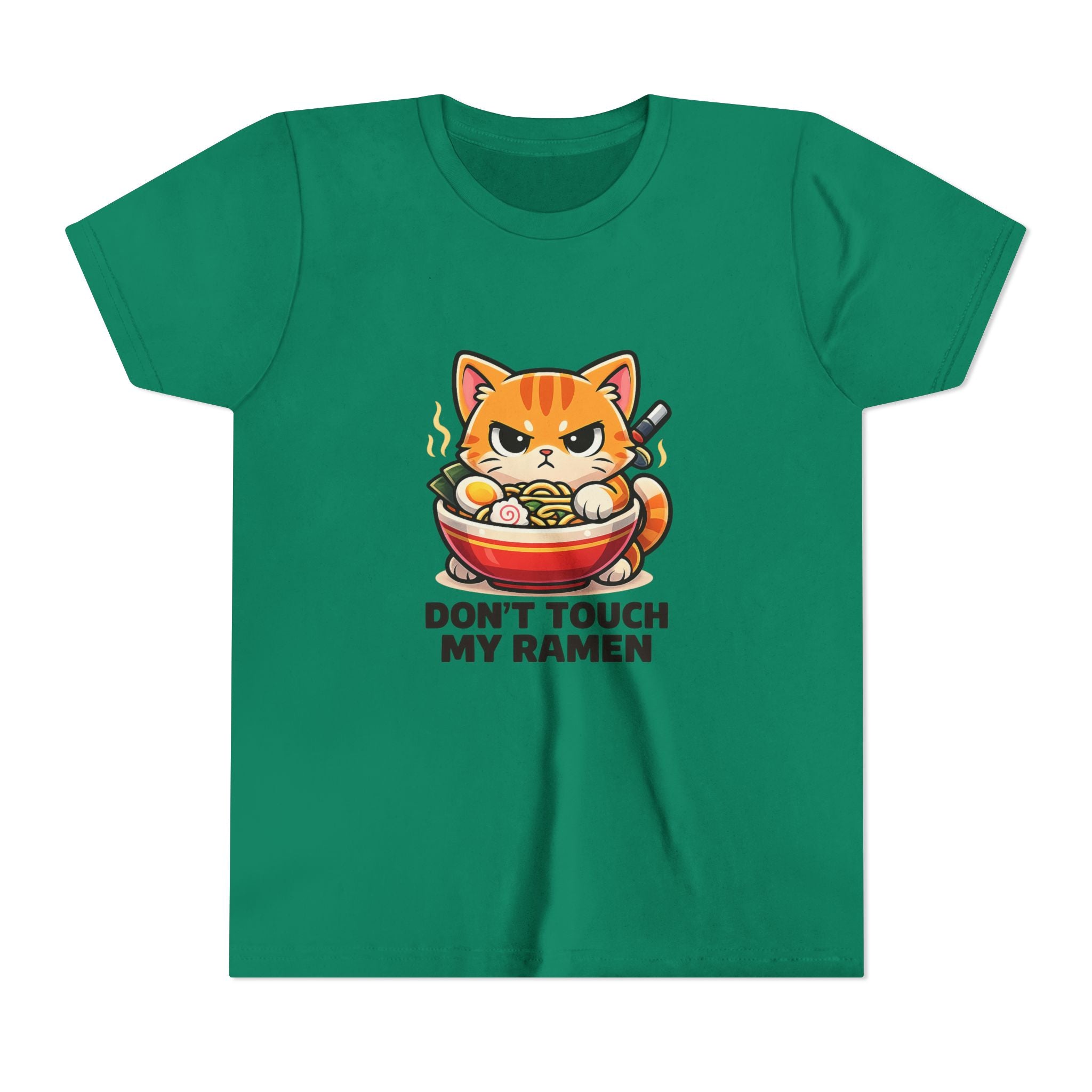 Youth Tee - “Don't Touch My Ramen” Cute Cat Ramen Bowl Shirt