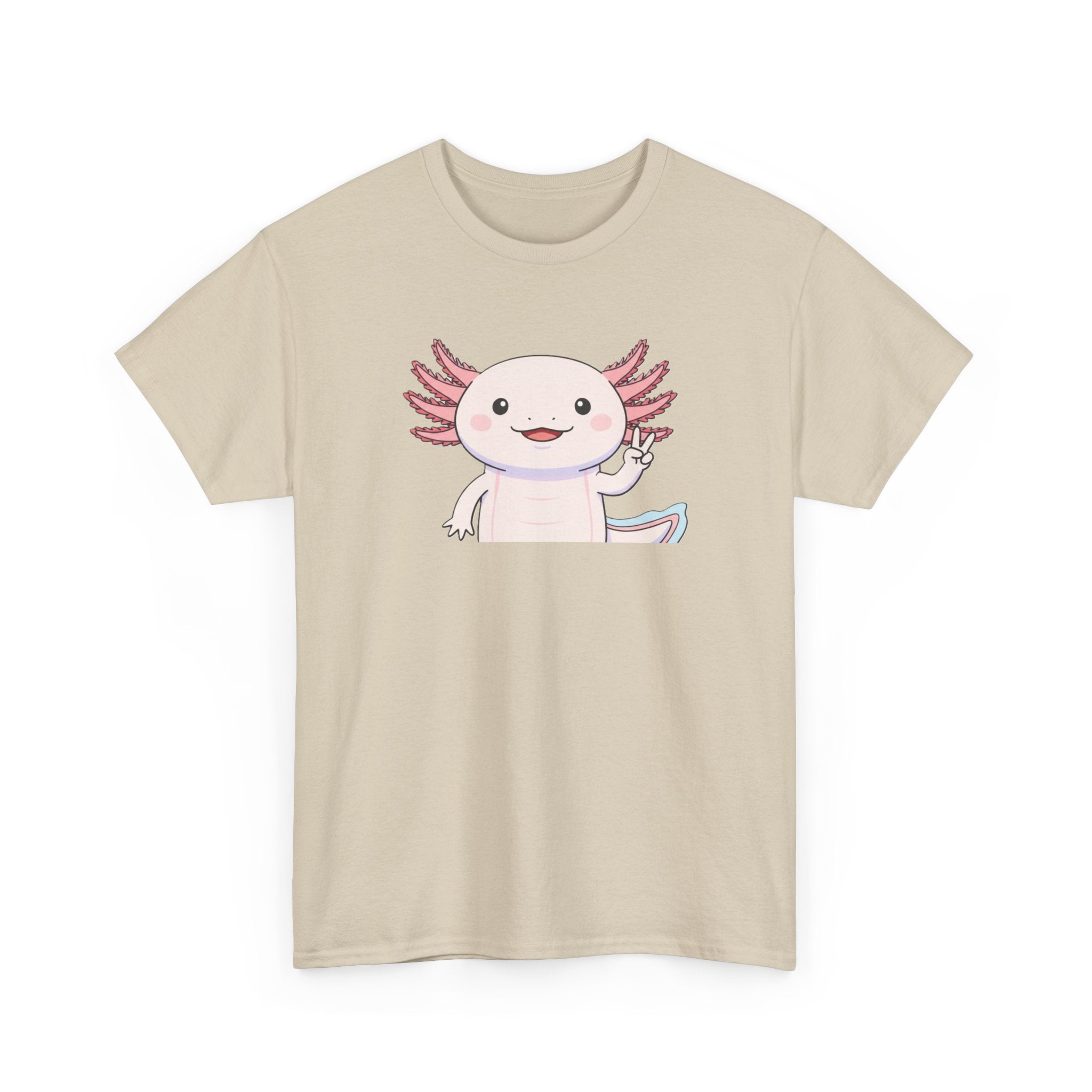 Axolotl Cute Cartoon T‑Shirt — Adorable Pink Axolotl Graphic Tee - Adult