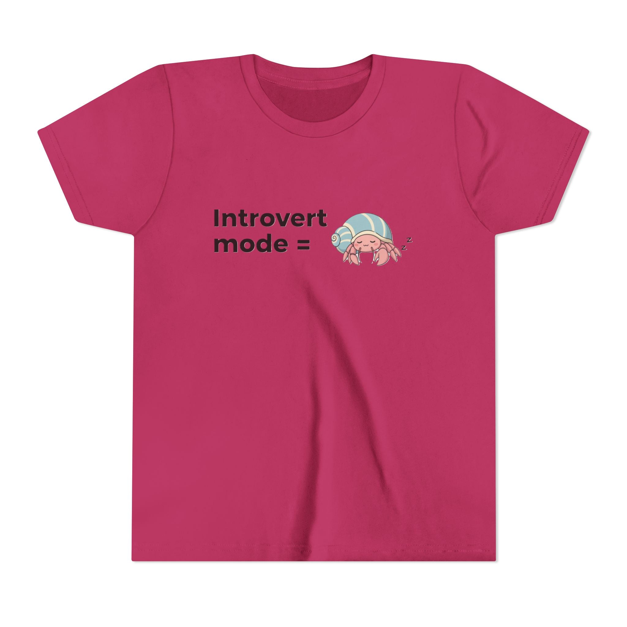 Youth Tee — "Introvert Mode" Cute Shell Crab Graphic Kid's T-Shirt