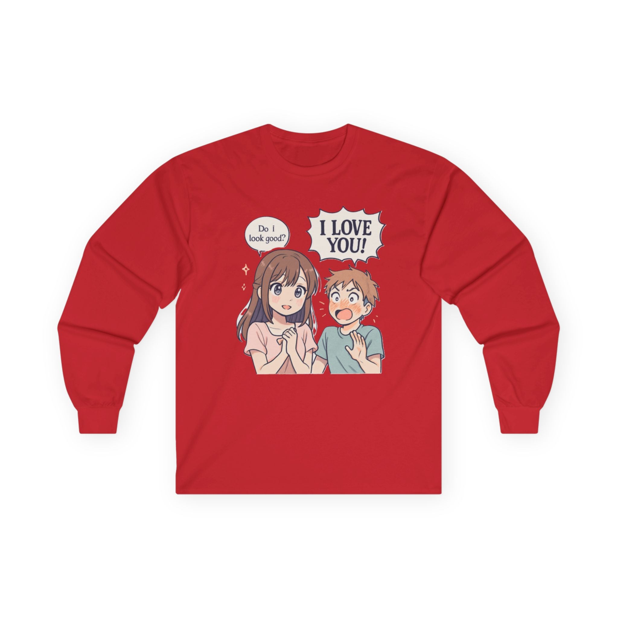 Anime Couple "I Love You" Long Sleeve Tee - Adult