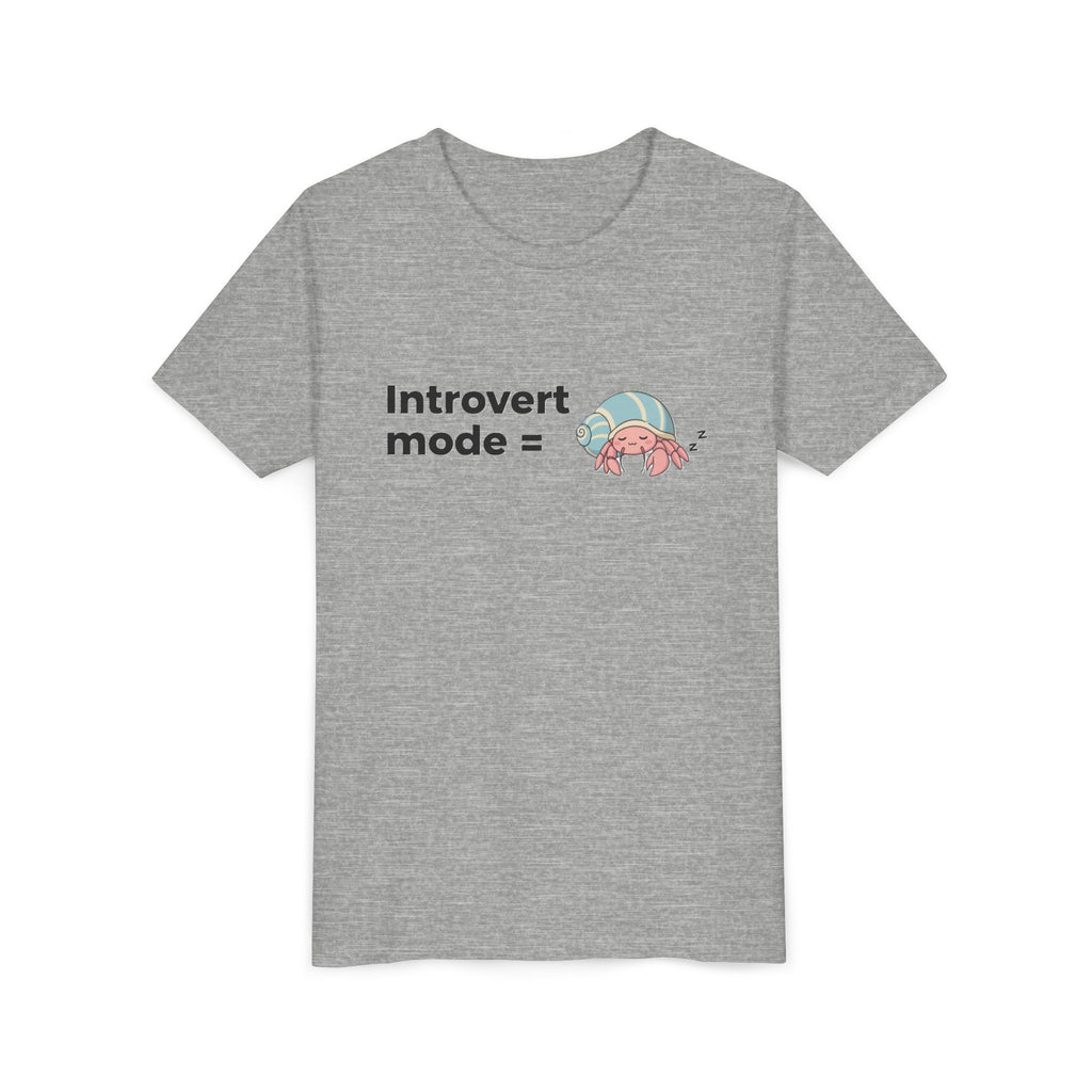 Youth Tee — "Introvert Mode" Cute Shell Crab Graphic Kid's T-Shirt