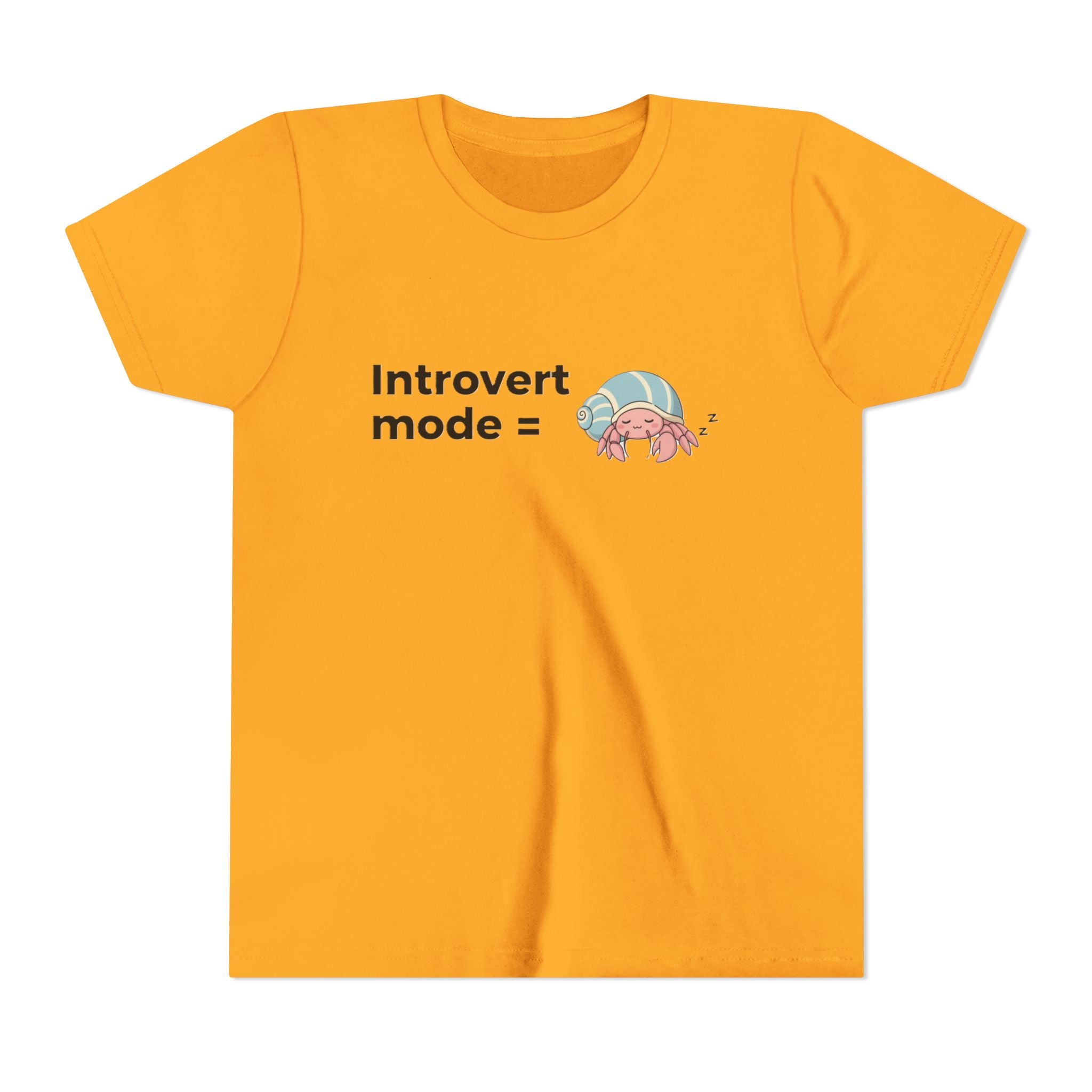 Youth Tee — "Introvert Mode" Cute Shell Crab Graphic Kid's T-Shirt