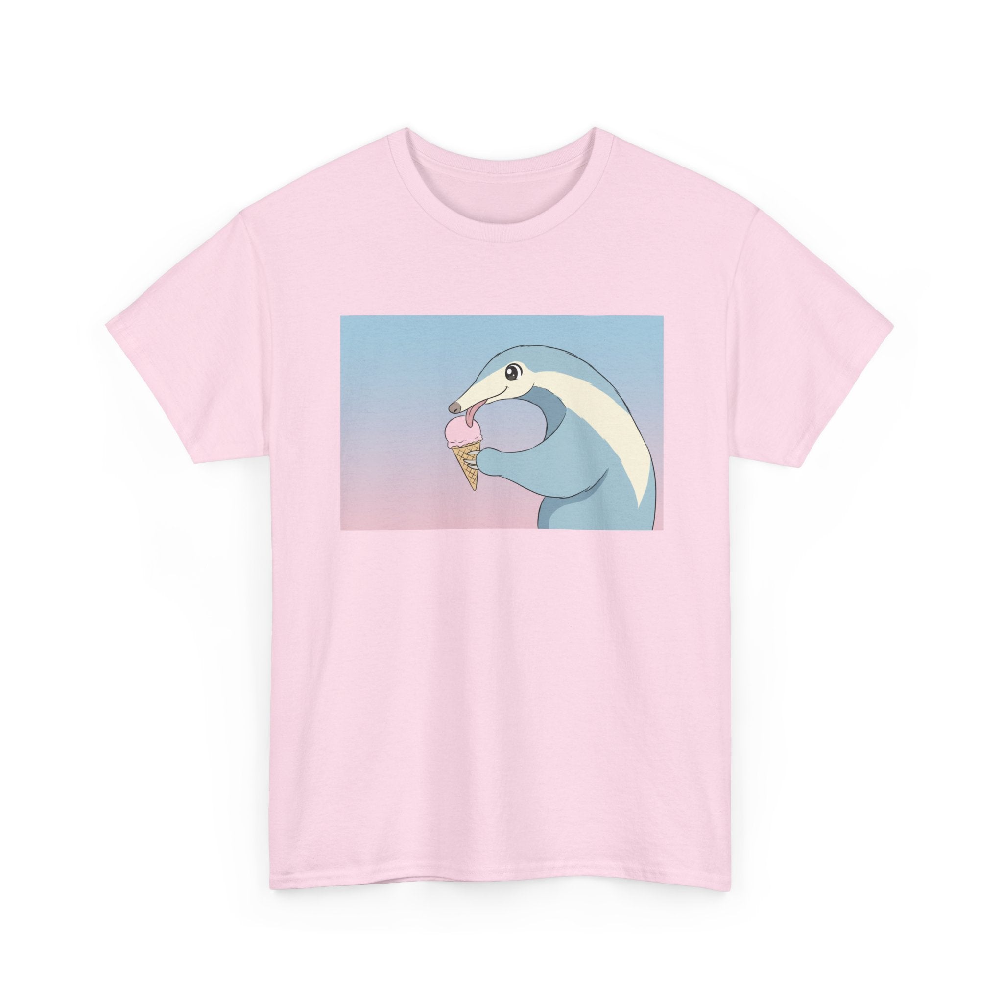 Anteater Eating Ice Cream T-Shirt — Cute Pastel Animal Graphic Tee - Adult