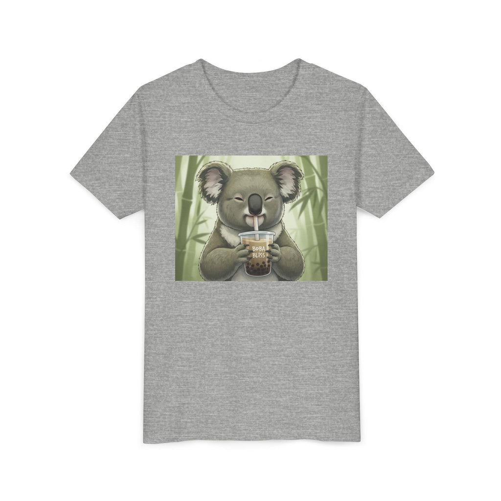 Kids Koala Boba Tea Time T‑Shirt — Cute Koala Drinking Bubble Tea Youth Tee - Kids