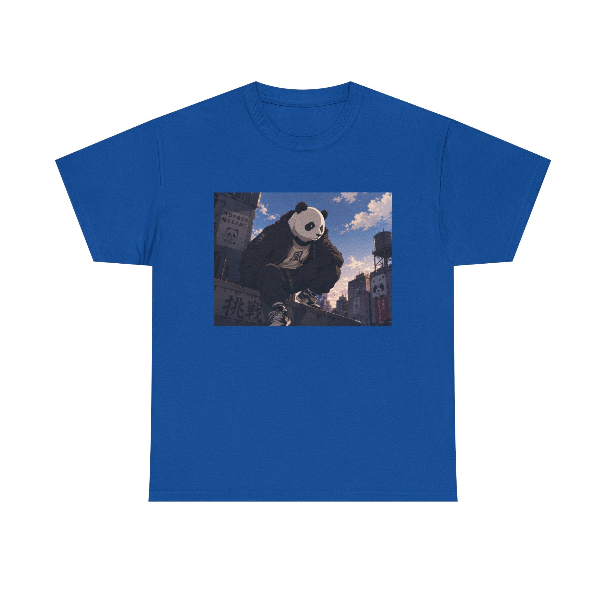 Giant Panda Cityscape Tee – Cute Urban Animal Graphic T-Shirt - Adult