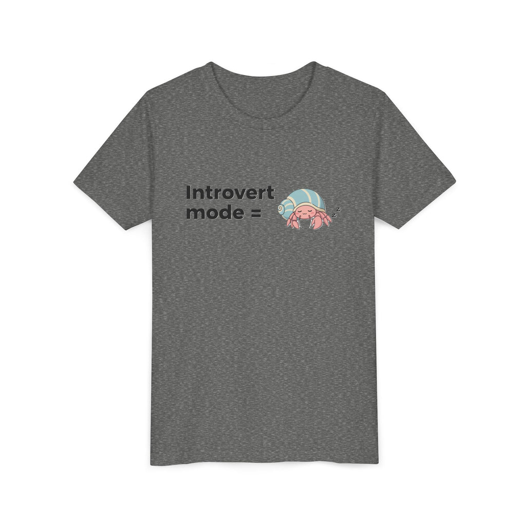 Youth Tee — "Introvert Mode" Cute Shell Crab Graphic Kid's T-Shirt