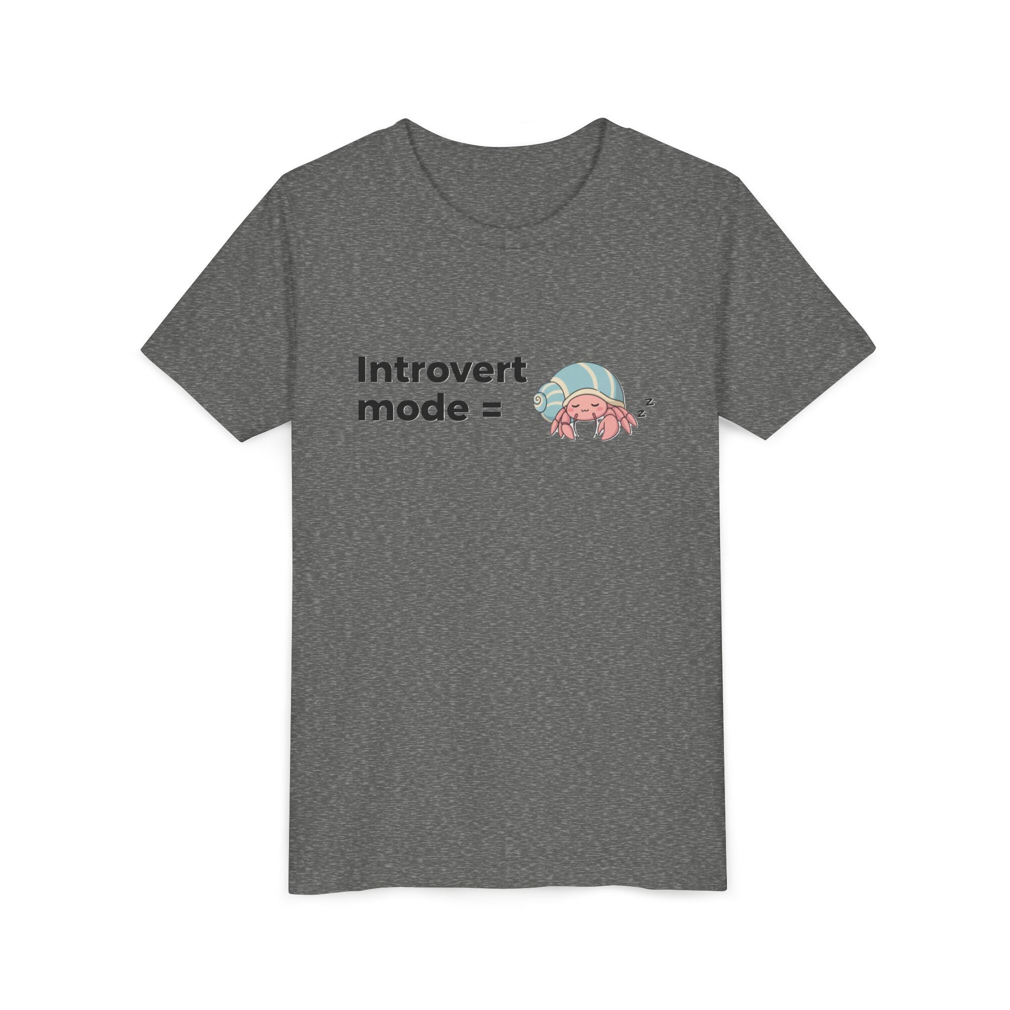 Youth Tee — "Introvert Mode" Cute Shell Crab Graphic Kid's T-Shirt