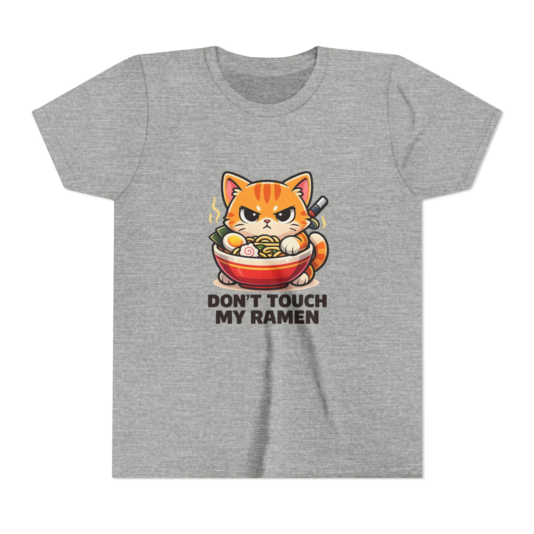 Youth Tee - “Don't Touch My Ramen” Cute Cat Ramen Bowl Shirt