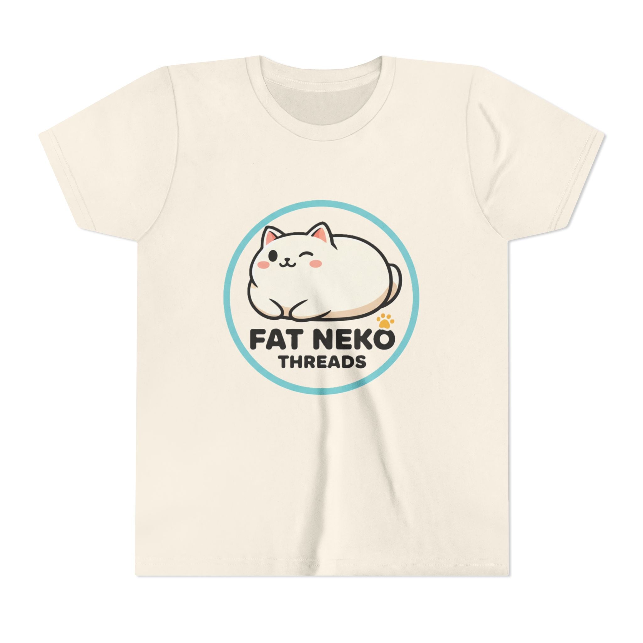 Youth Tee — Fat Neko Threads Cute Chubby Cat Logo