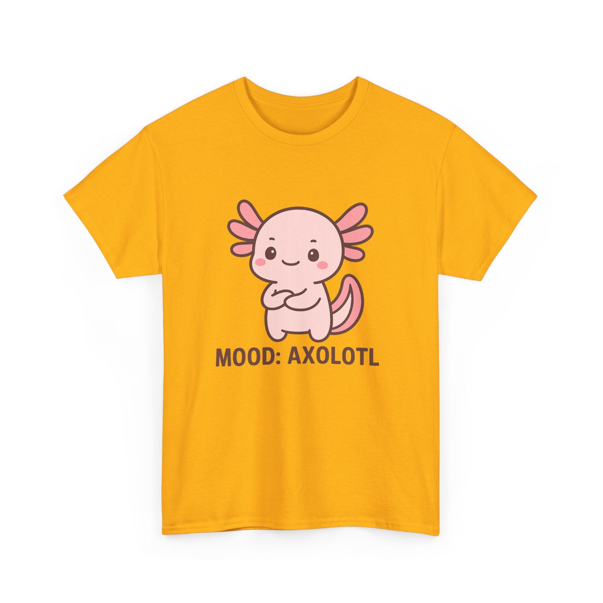 Axolotl Mood Tee — Cute Pink Axolotl Salamander Graphic T-Shirt - Adult