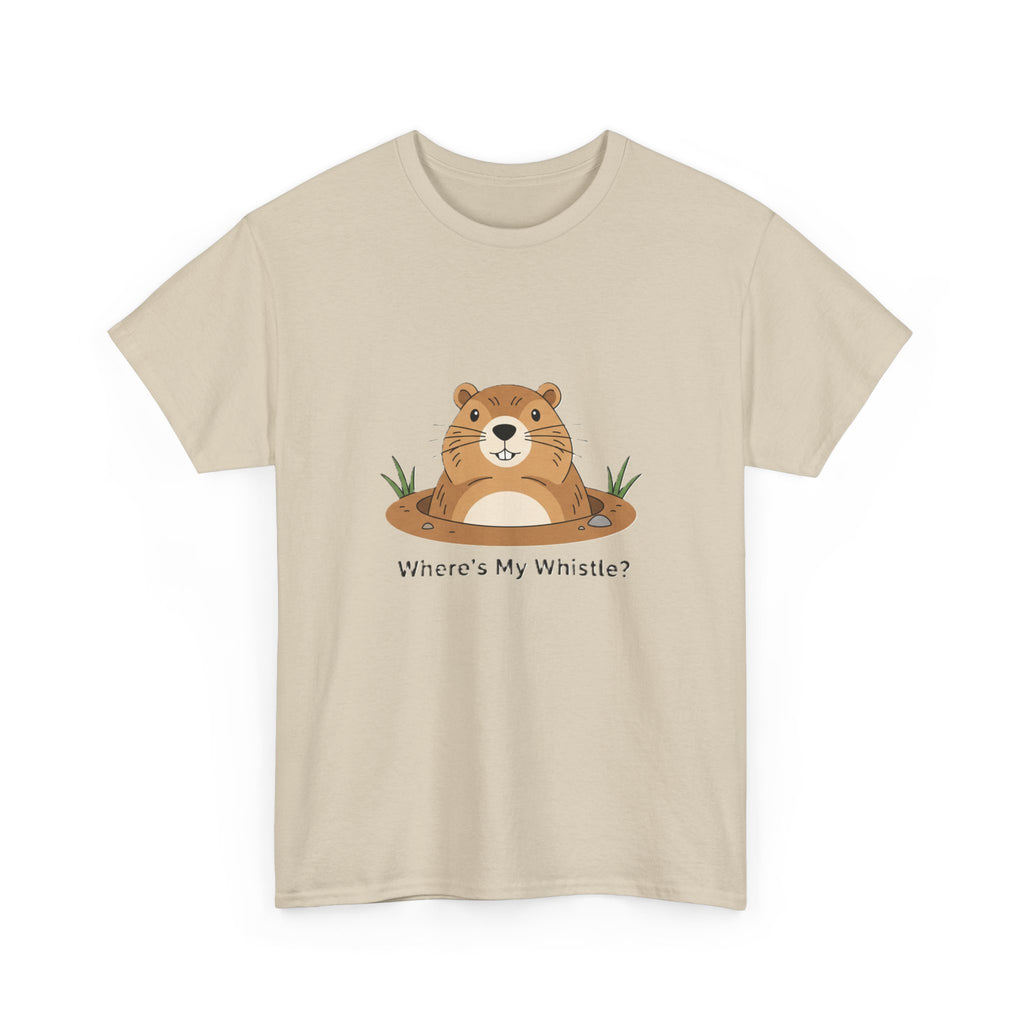 Groundhog Day Tee — "Where's My Whistle?" Cute Groundhog Whistle Pig Graphic T-Shirt - Adult